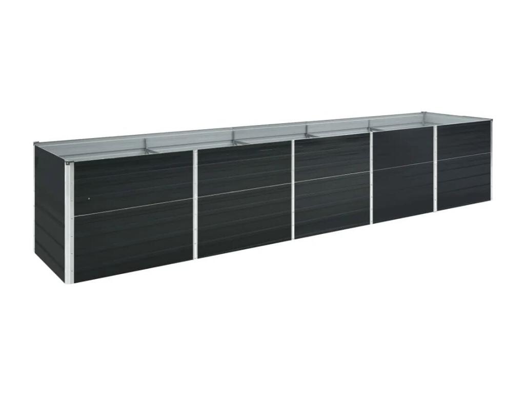 Arriate de acero galvanizado gris antracita 400x80x45 cm