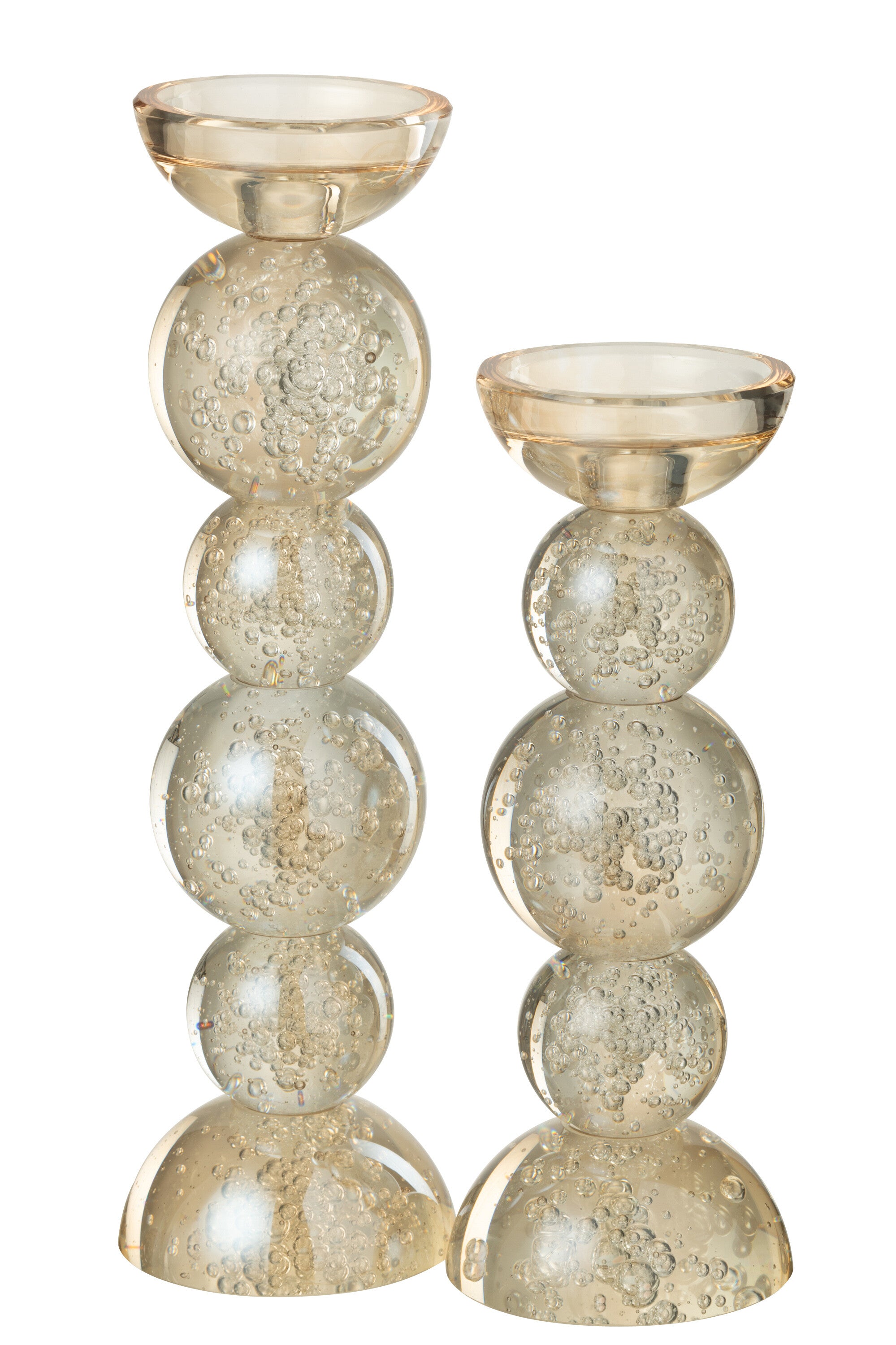 J-Line kaarshouder - glas - champagne - large