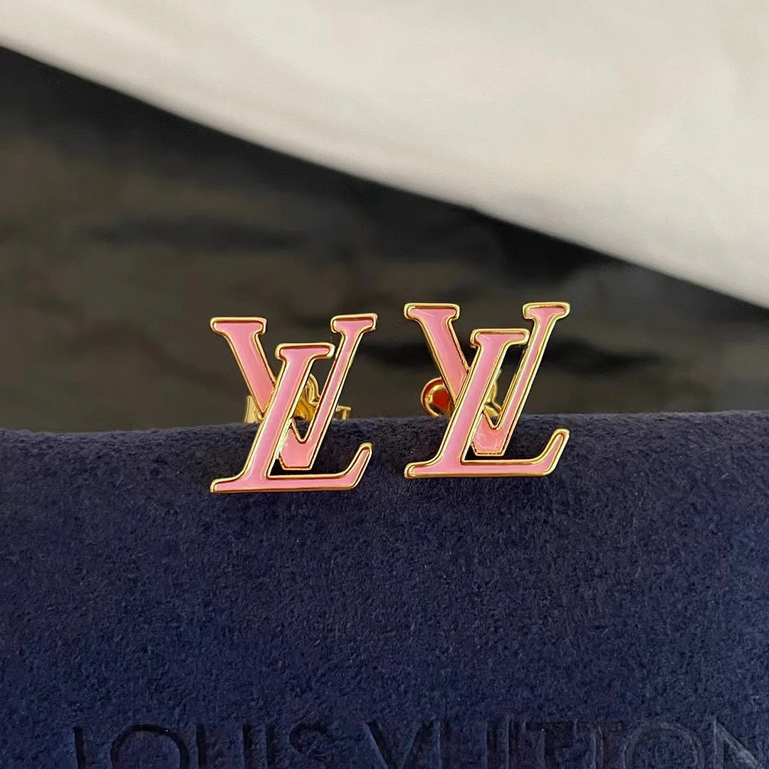 Louis Vuitton Pink LV Letter Earrings - Original Replica Club