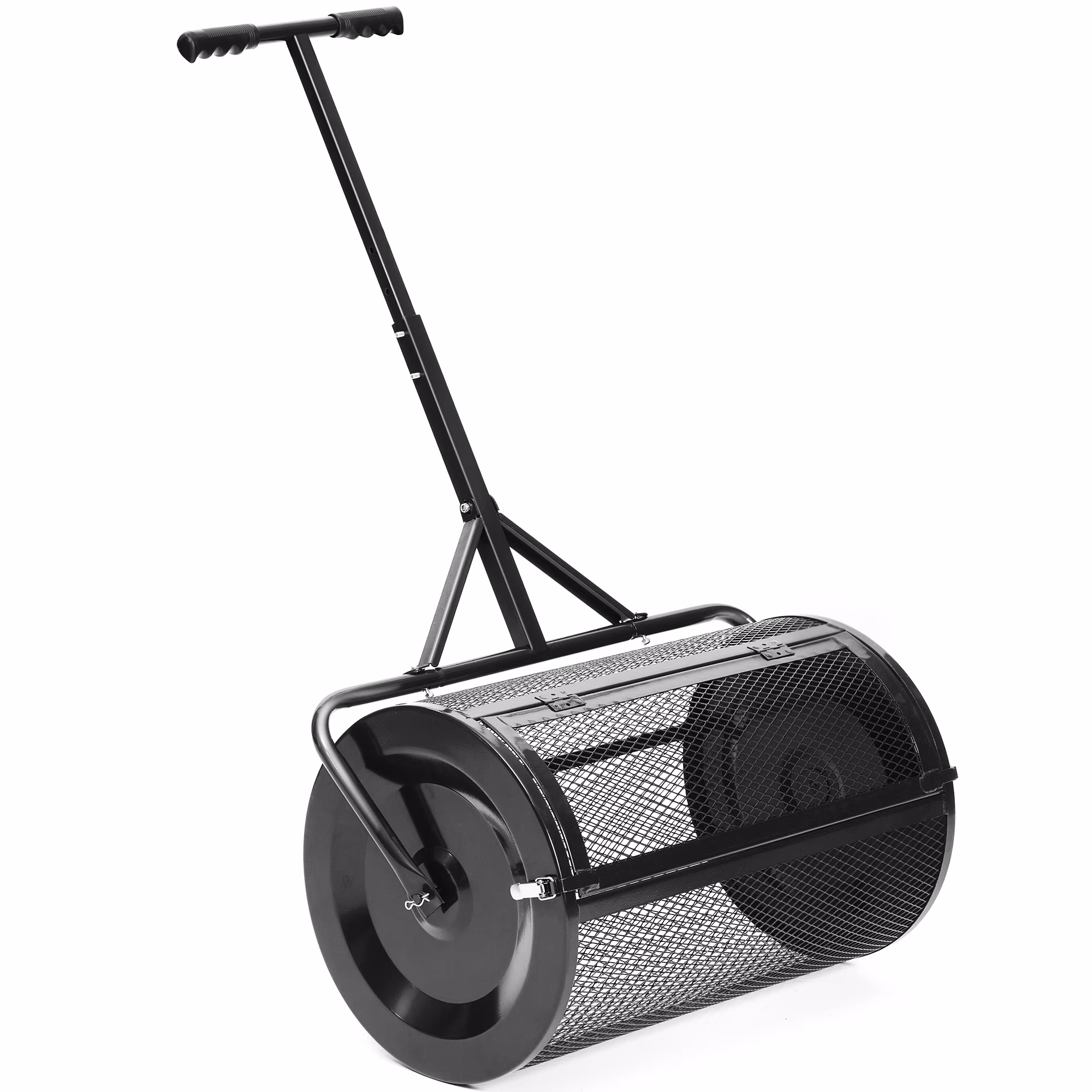 MUCHANT 24" Compost Spreader, Heavy-Duty Metal Mesh Spreader with Adjustable Handle for Lawn, Green - Image 3