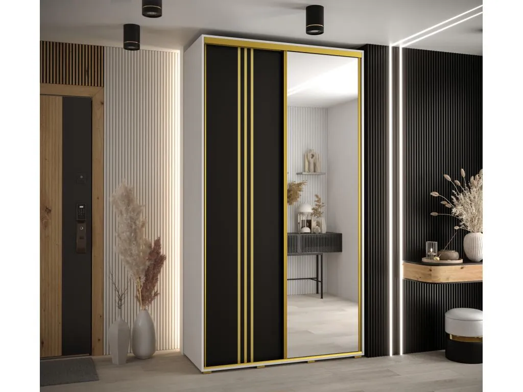 ARMARIO Homepleno 7 DE PUERTAS CORREDERAS 235.2/140/45 2 puertas (Blanco/Negro/Oro) 20095cqaf