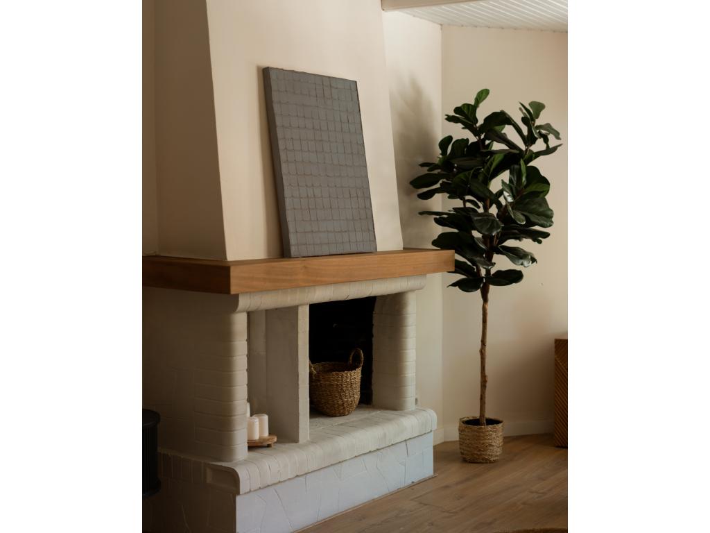 Cuadro decorativo sobre lienzo de algodón con marco de madera negro pintado artesanalmente con pintura al oleo de 80x100cm - JAN - hogvips