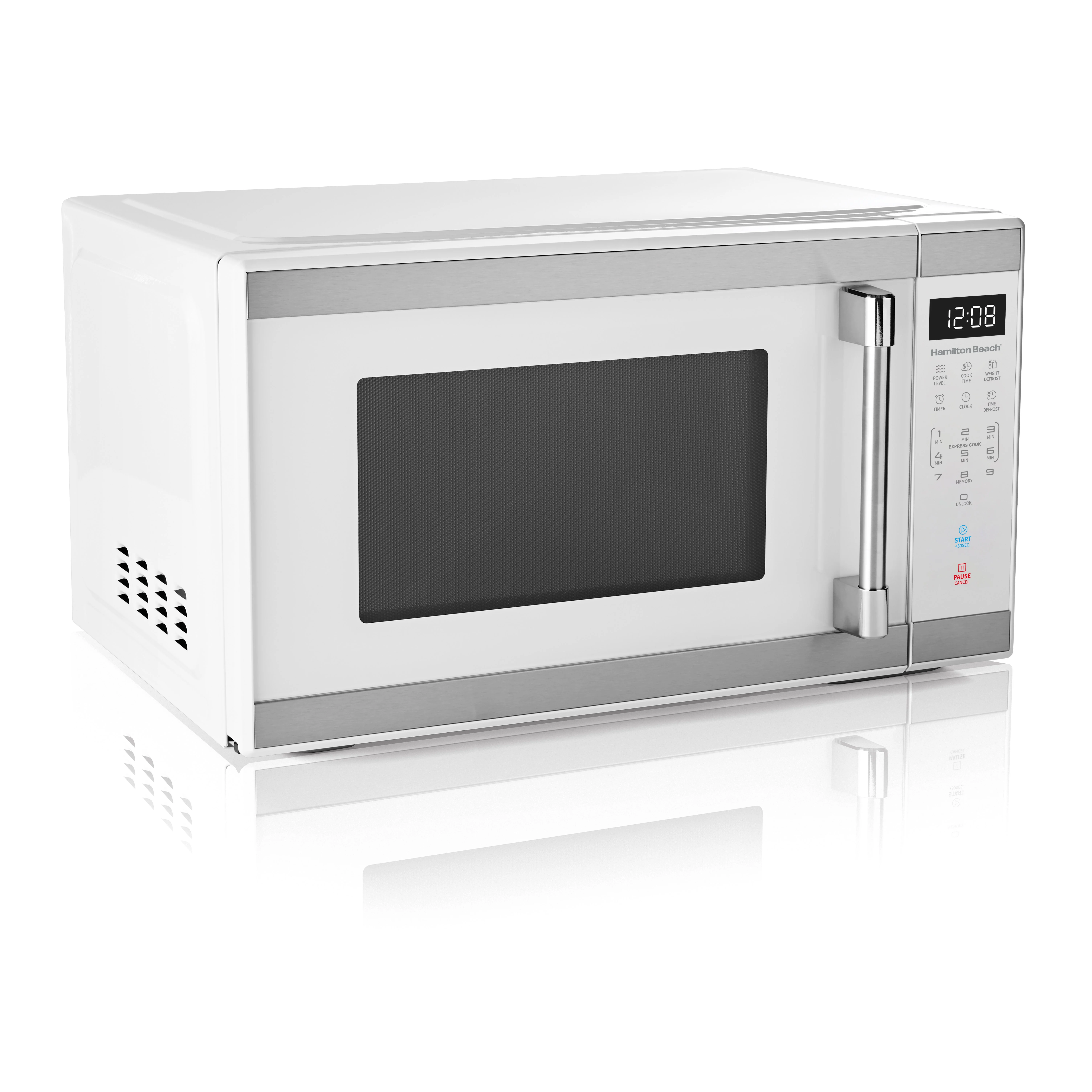 Hamilton Beach 1.1 cu ft Countertop Microwave Oven, Black and Stainless Steel