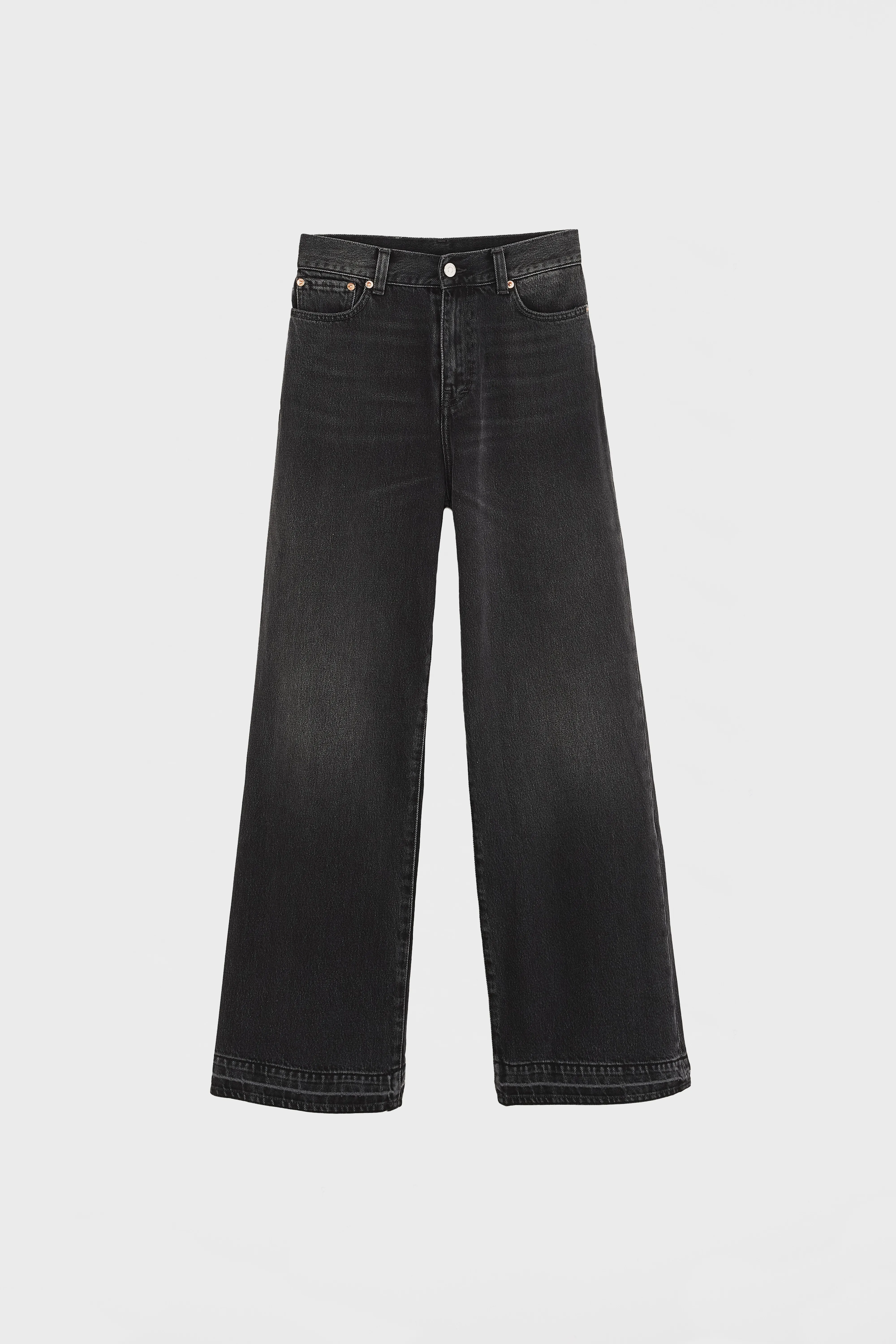 Bellerose Denim N. 64 - Wide used black jeans (252 / W / USED BLACK)