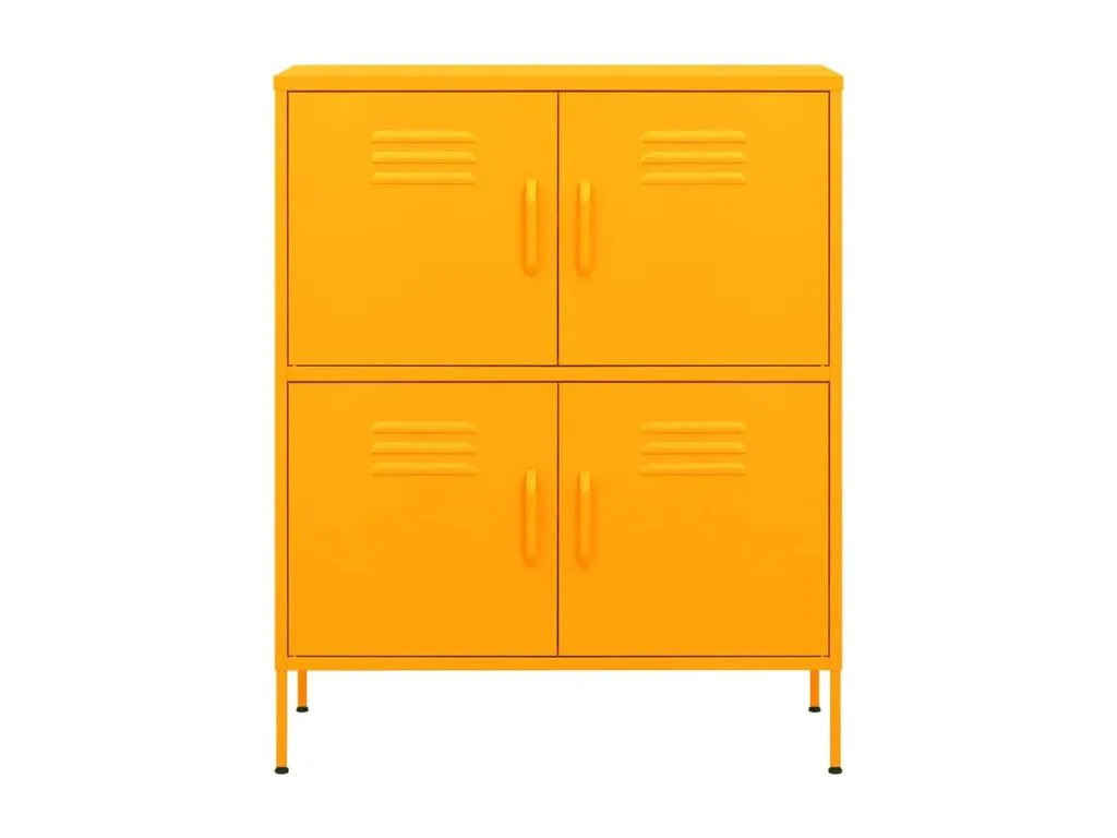 Armario de almacenamiento acero amarillo mostaza 80x35x101.5 cm