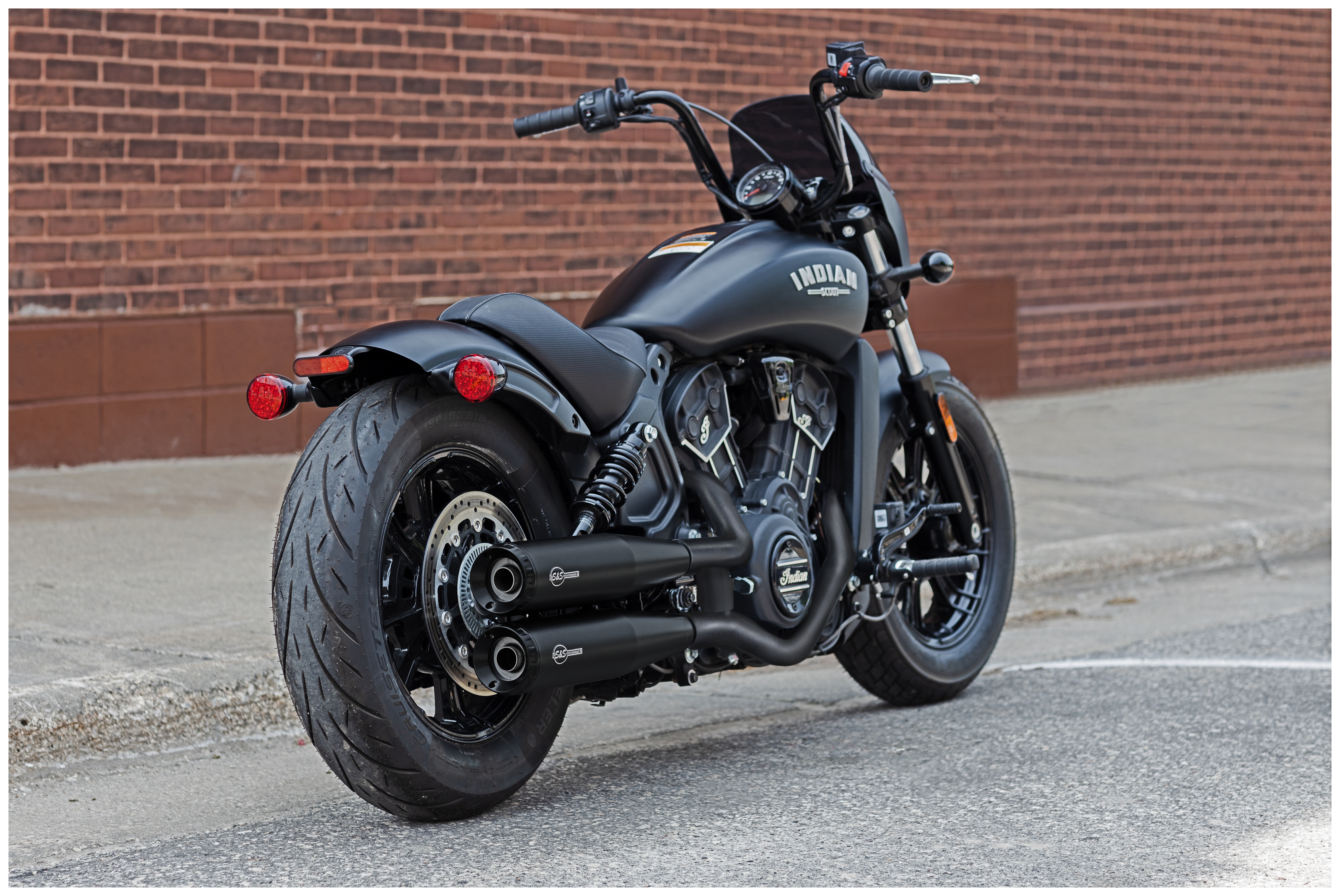 SportsBikeShop S&S Cycle Grand National Slip-On Race Mufflers For Indian Scout 2019-2024