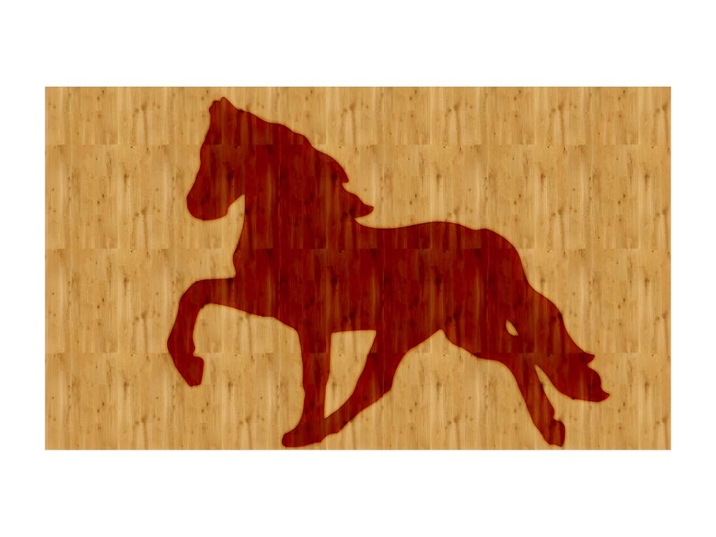 Decoración de Metal y Madera Caballo 1, Madera, 50x1,8x29 cm, Mubdelu