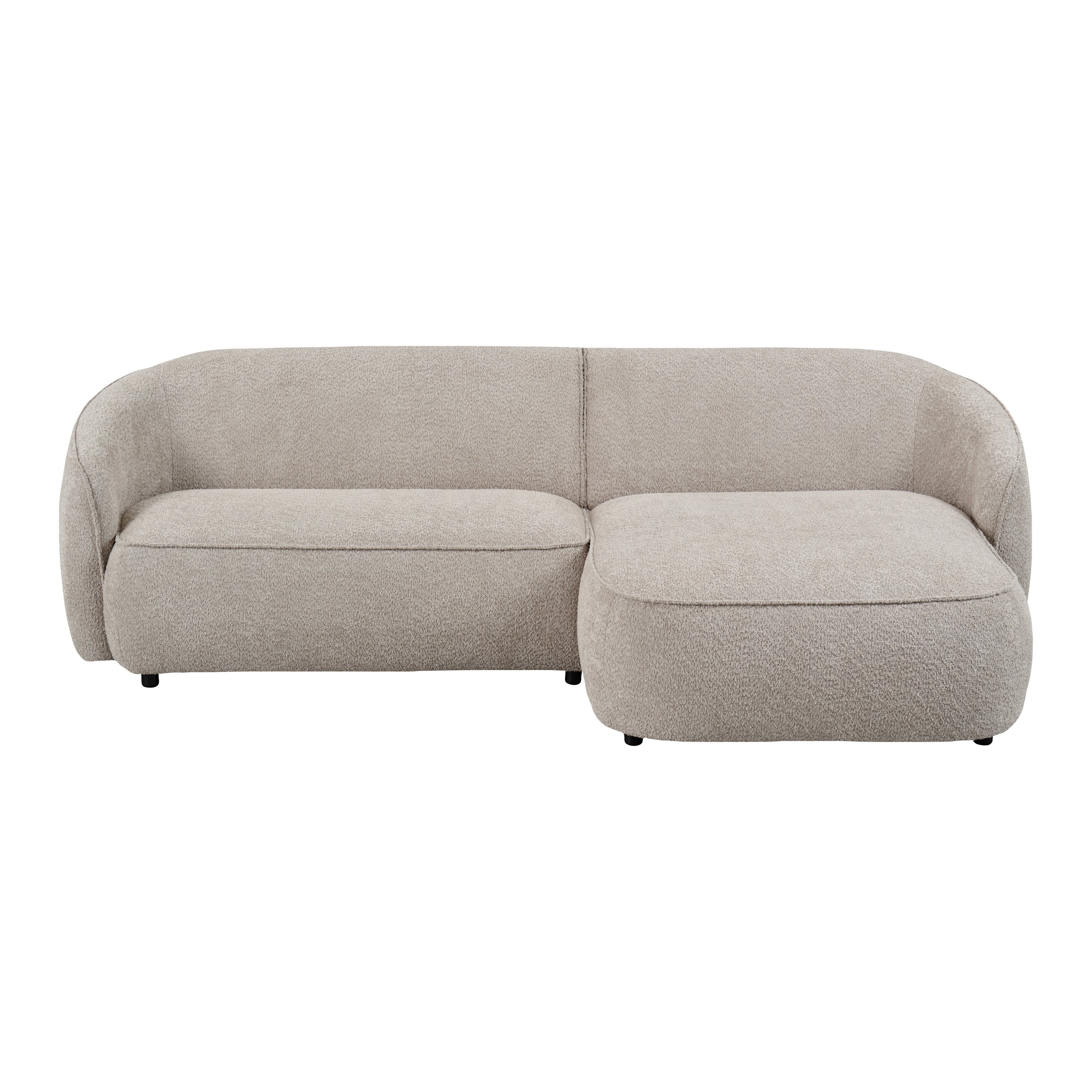 Blokker Chubby Hoekbank met Chaise Longue Rechts - Bouclé Greige