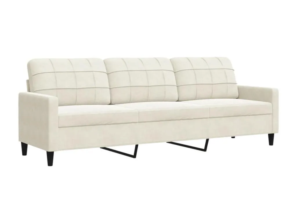 SofÃ¡ de 3 plazas terciopelo color crema 210 cm jjrv29255