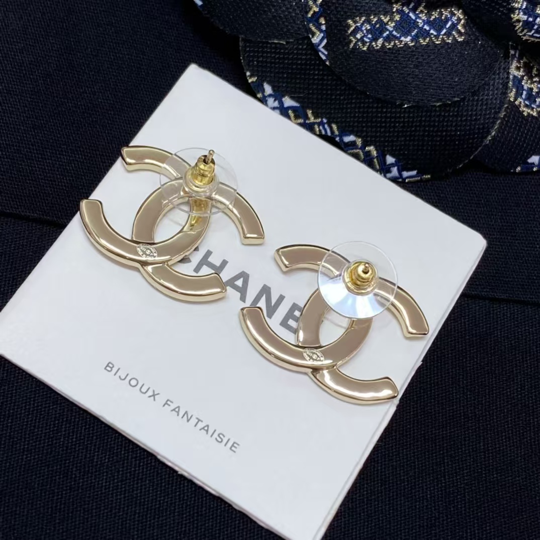 Chanel Single C Paved Diamond Earrings - Original Replica Club