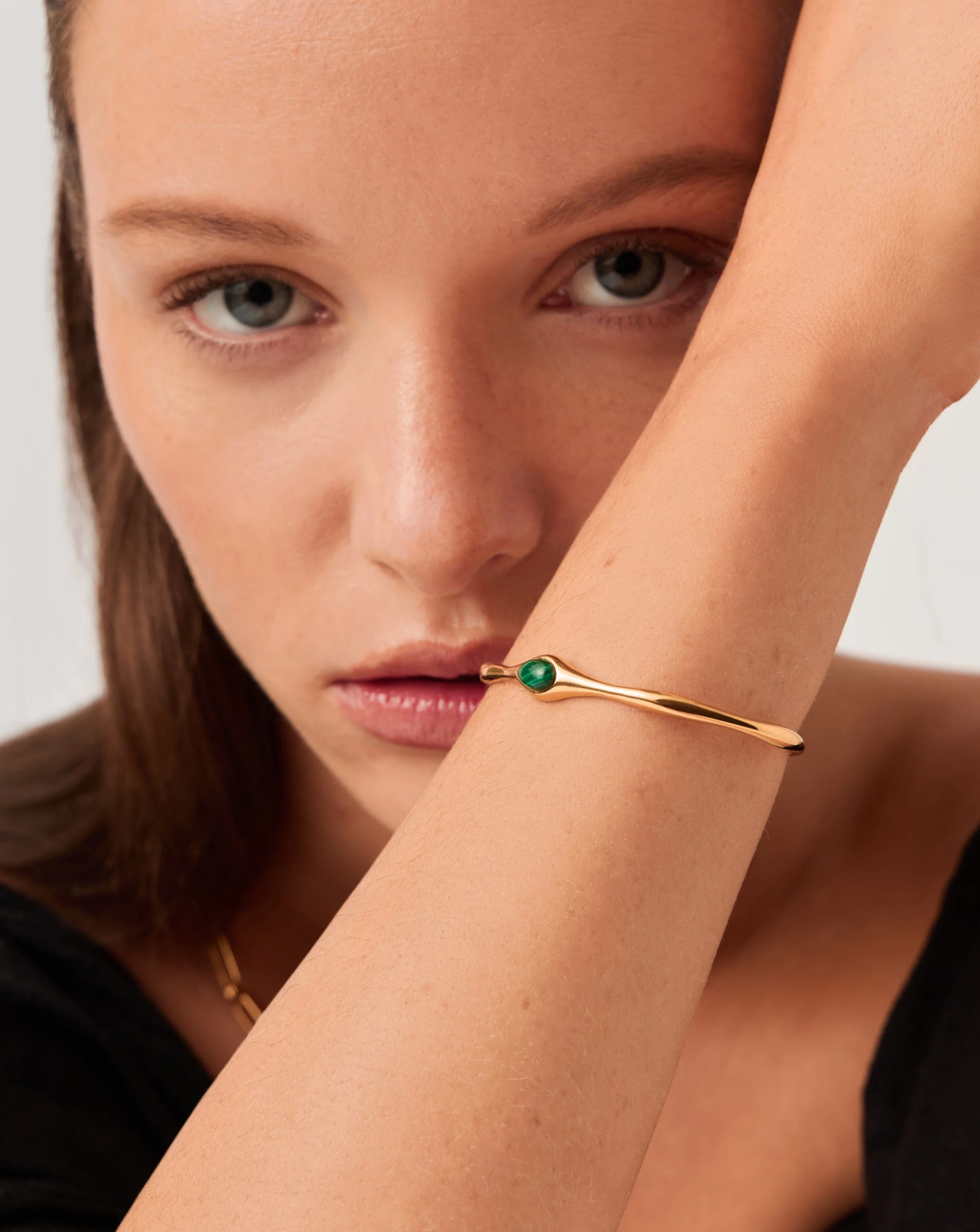 Magma Gemstone Cuff Bracelet | 18ct Recycled Gold Plating On Brass