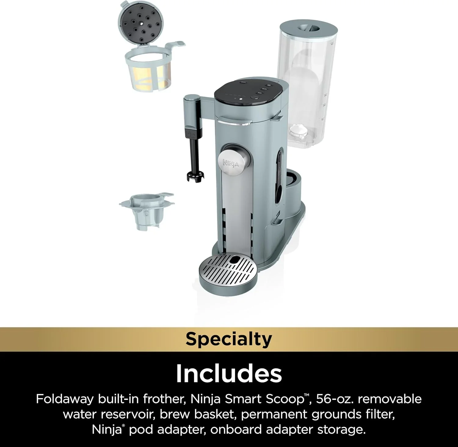 Ninja Coffee Maker Single Cup Brews with pods and grounds K-Cup compatible 4 brewing methods