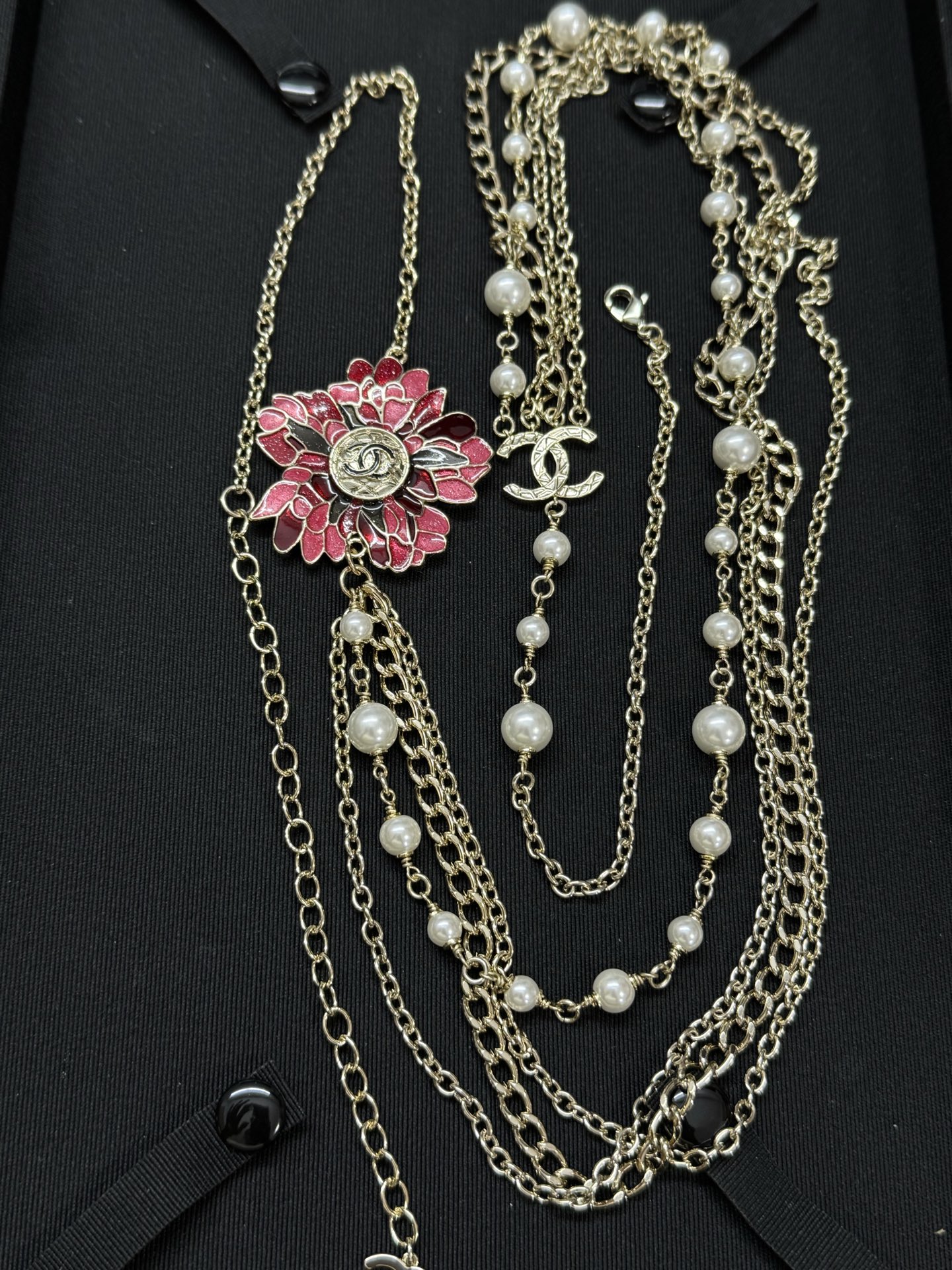 Chanel Flower Multiple Layers Sweater Necklace - Original Replica Club