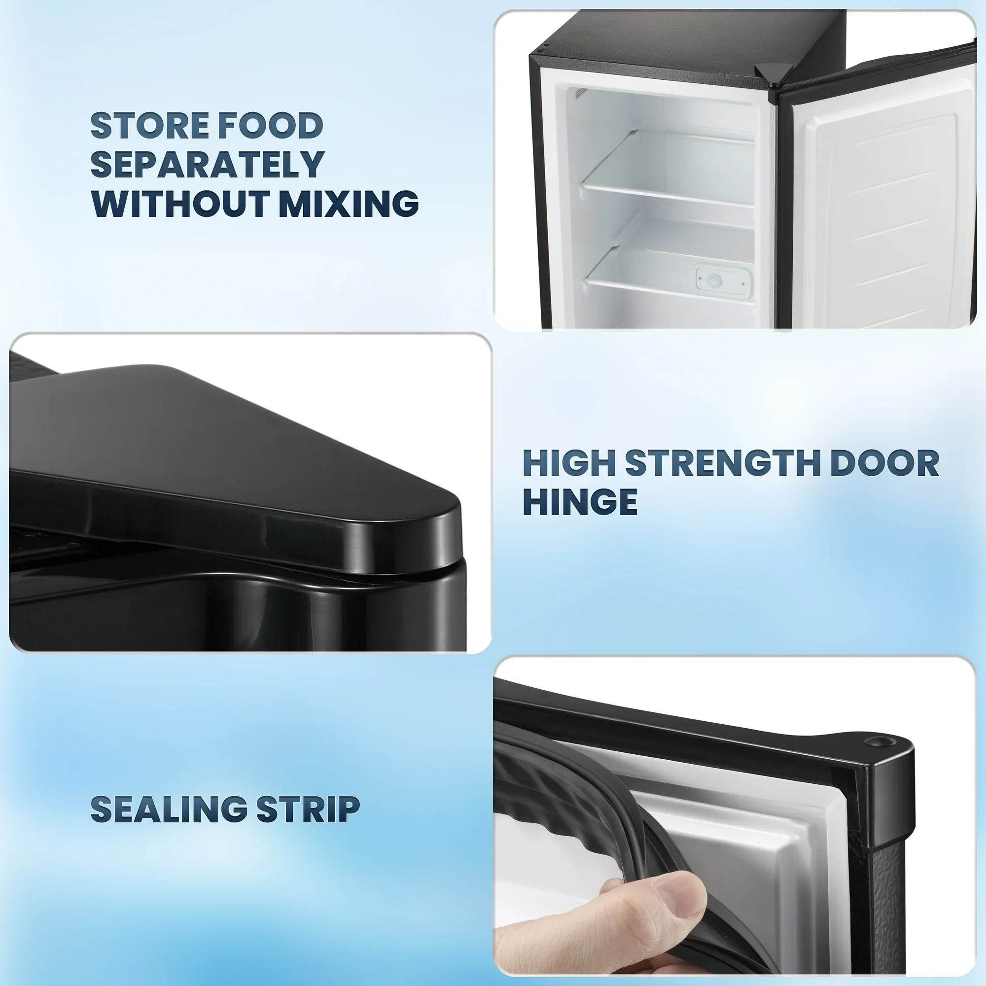 Electactic Upright Freezer, Energy Saving 3.0 Cu.ft Single Door Compact Upright Freezer with Reversible Door(Black) - Image 4
