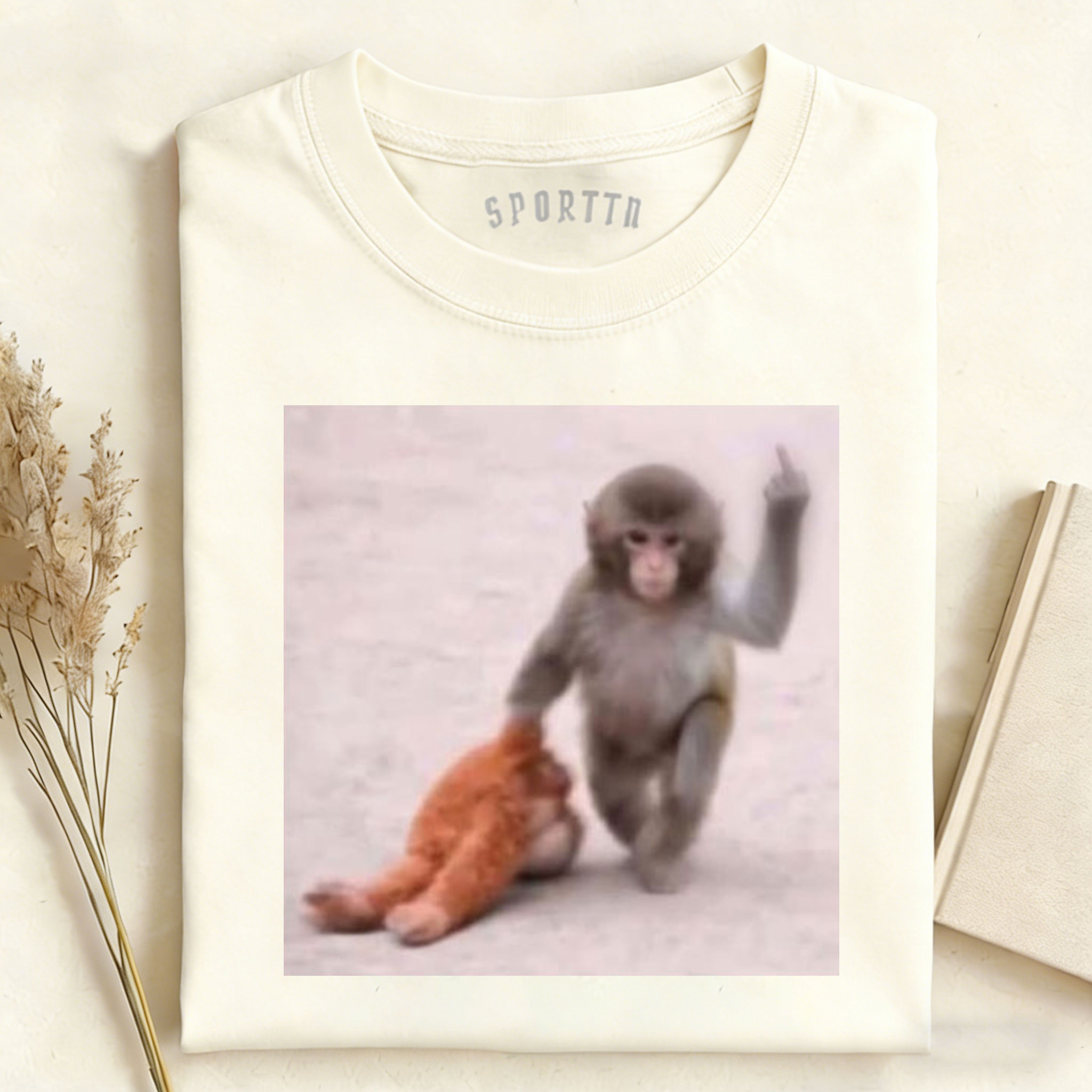 Punch-kun Monkey Meme Graphic T-shirt