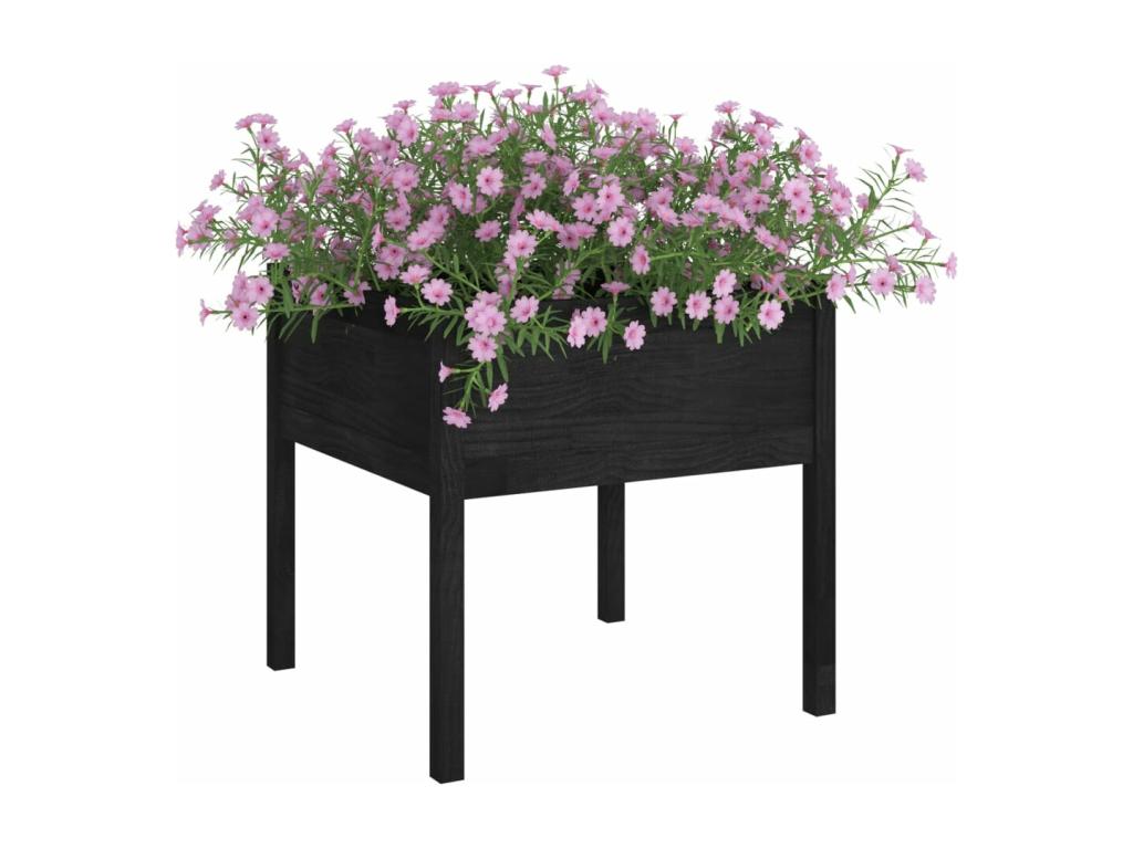 Decoratodo 2 unidades madera maciza de pino negro 70x70x70 cm