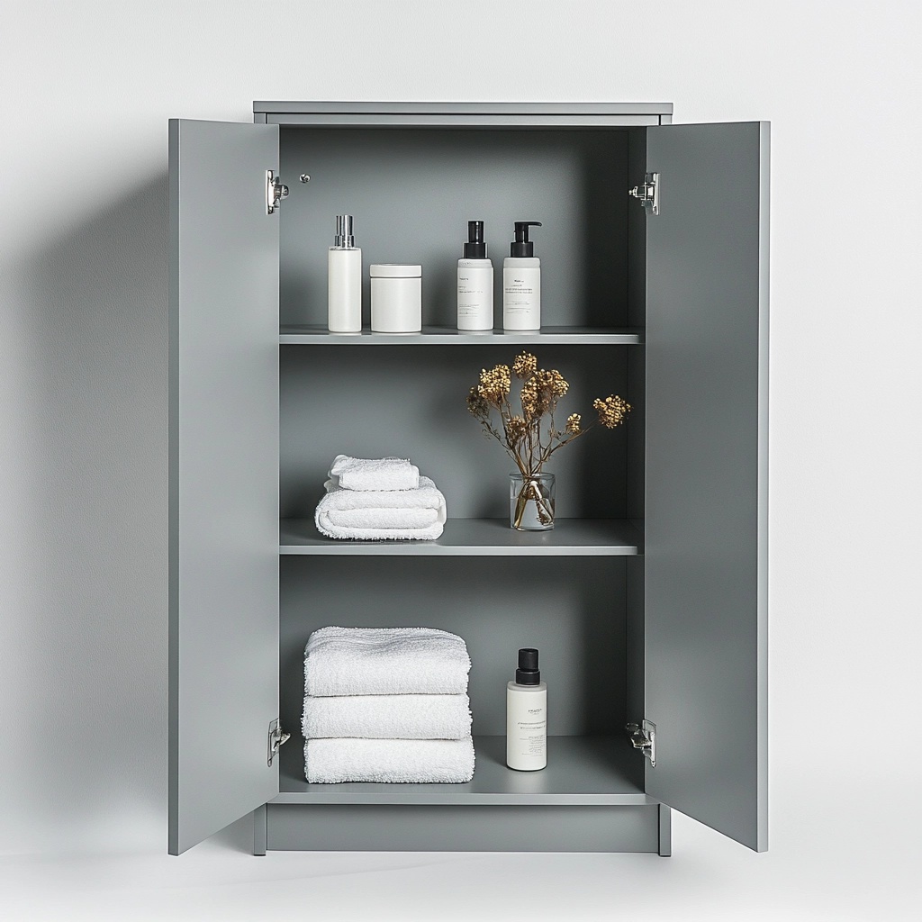 Almacenamiento baño hogar 83x40x92 cm metal gris organización armario GB9304989