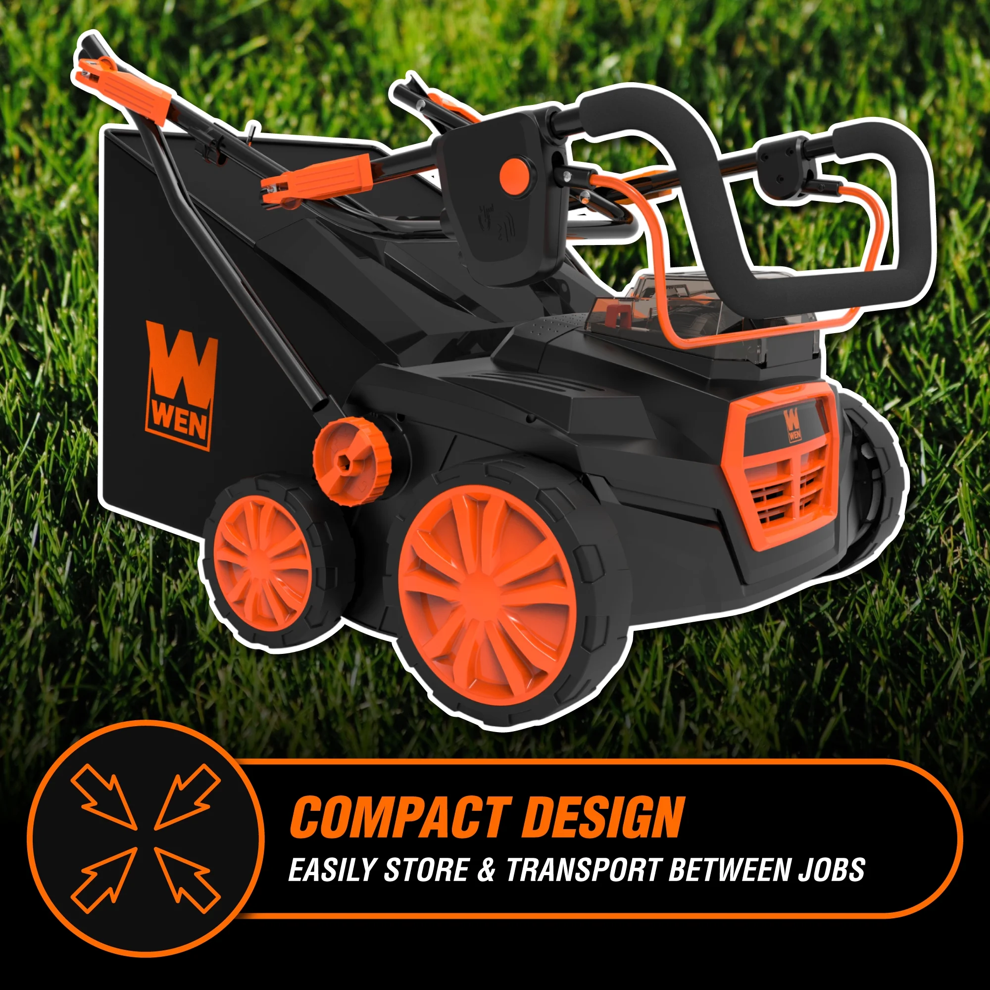 WEN 15" 20V Cordless Electric Dethatcher and Scarifier Walk-Behind Lawn Mower - Image 8