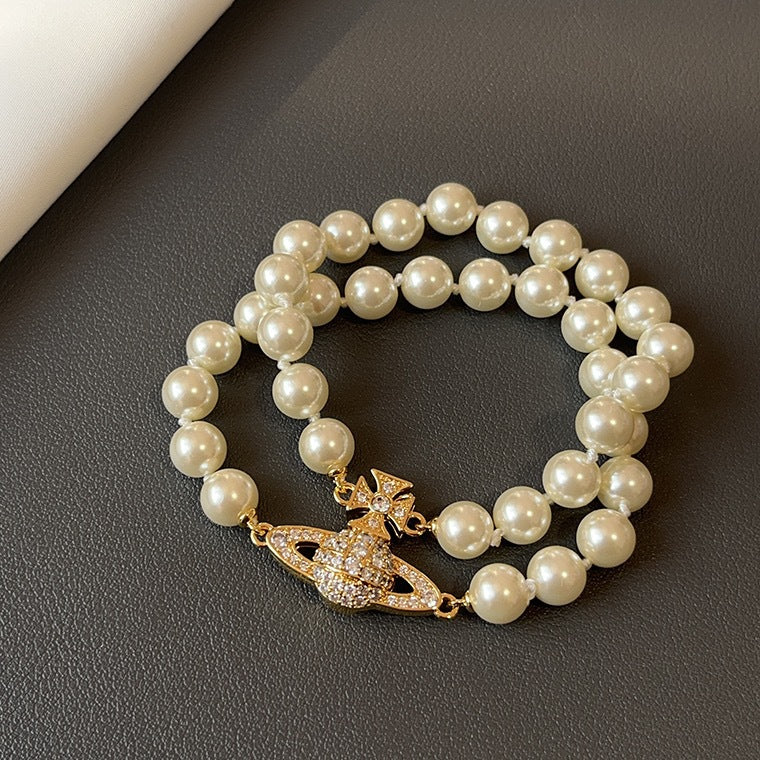 Vivienne Westwood 2 Row Pearl Bracelet - Original Replica Club