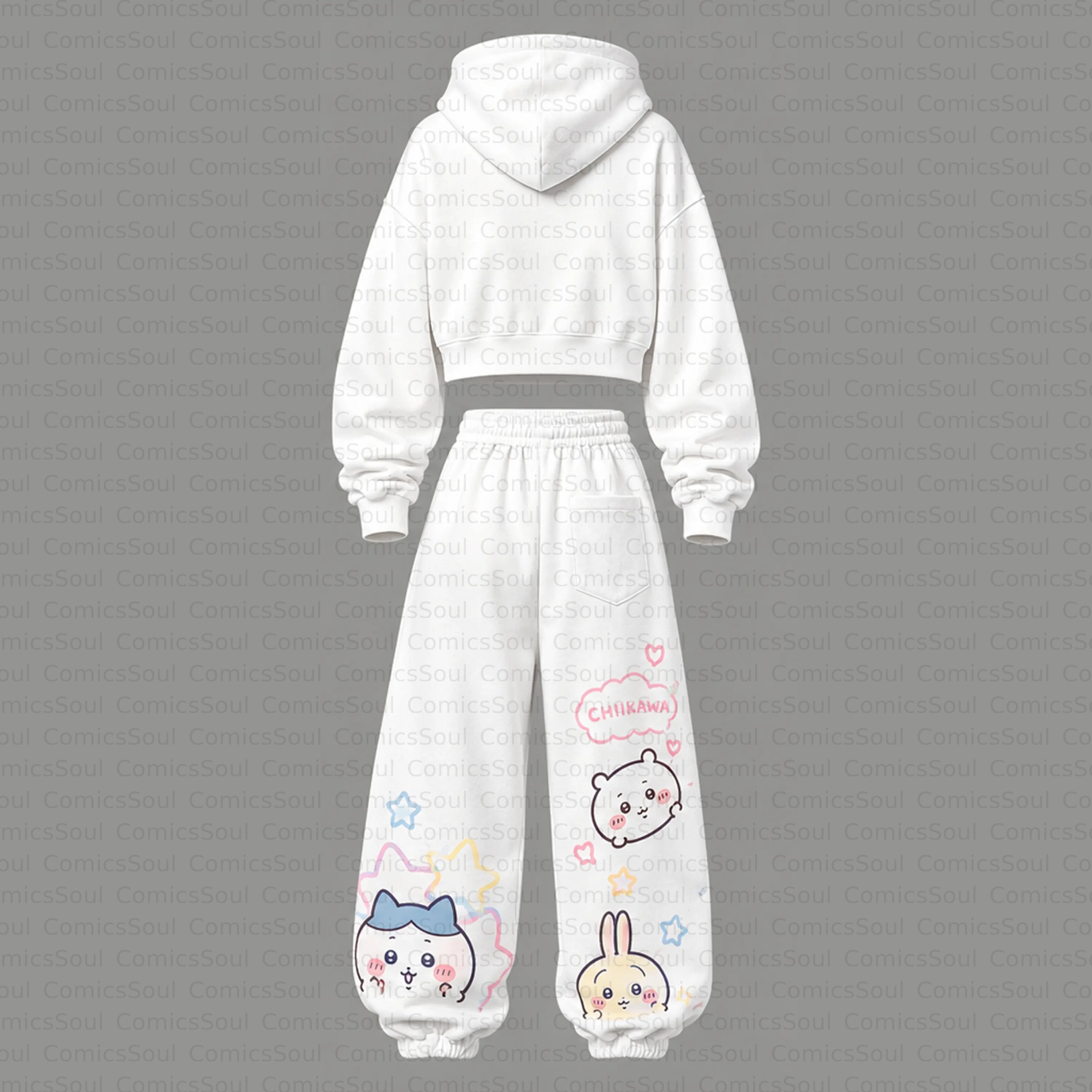 CHIIKAWA Cropped Long Sleeve Hoodie & High Waist Jogger Pants Two Piece TeeThreads Sustain the Scene with Custom Apparel