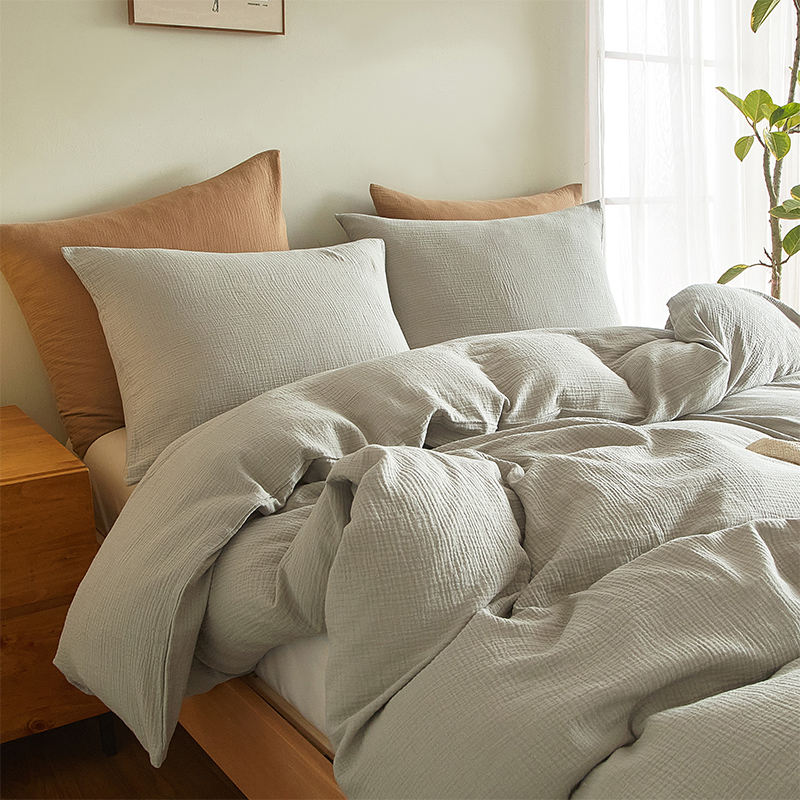 HOT Selling Anti-Bacteria Cotton Gauze Bedding Set 3 Piece 200TC Hotel Home Use Soft Breathable