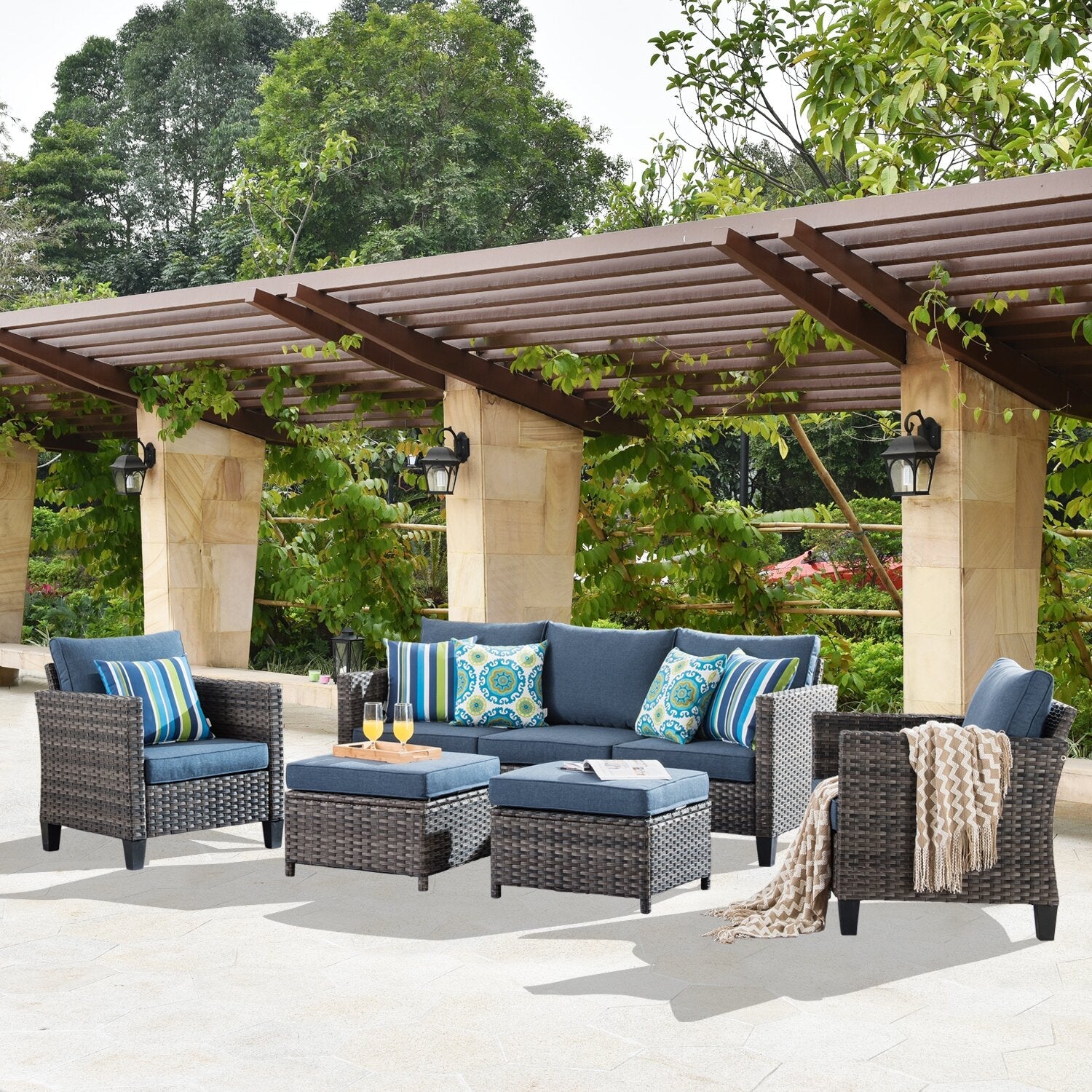 Burhans 5 - Person Seating Group with Cushions?(Set of 5)