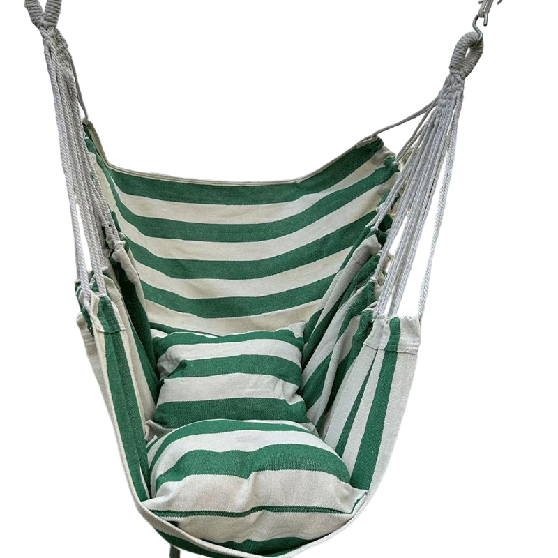 Outdoor Adult Swing Hammock Chair with Rope and Canvas Durable 150kg Capacity Hanging Hammock for Courtyard Use