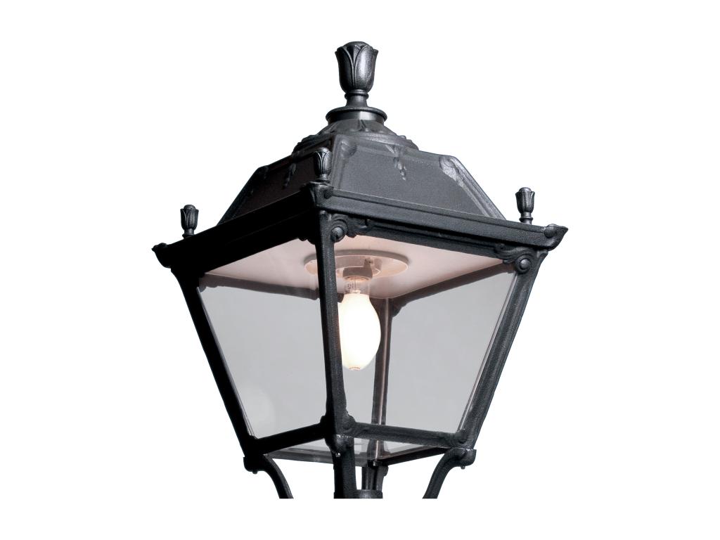 Baliza exterior INDURA MEDIUM 4 estilo clásico - Alt. 71 cm - E27 42W - resina - IP55 - negro