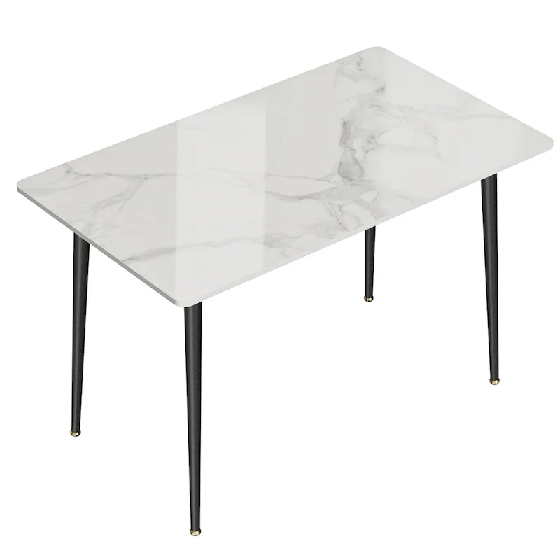 Contemporary Kitchen Table with Metal Frame and Sintered Stone Top