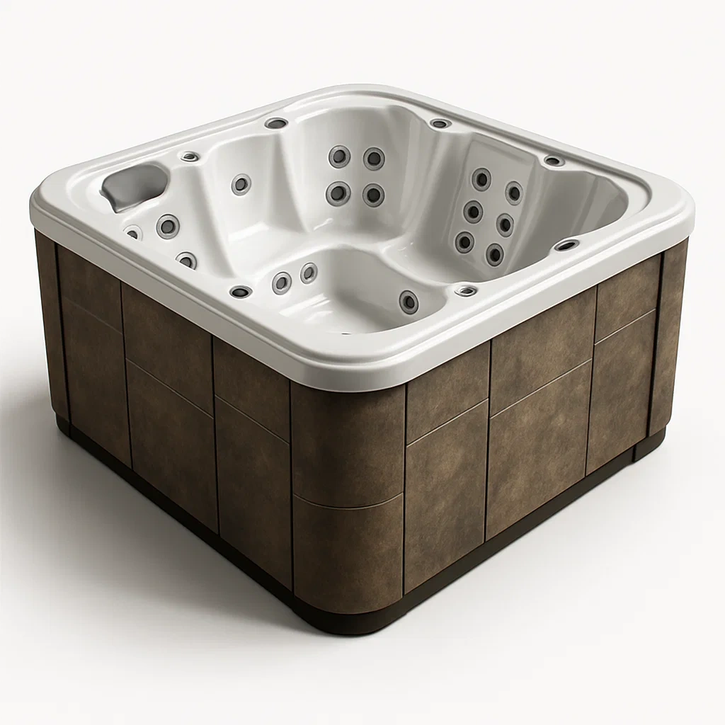 Spas rígidos 220x220x95 cm 5 plazas cuadrado marrón/blanco aDcdZrU427kL