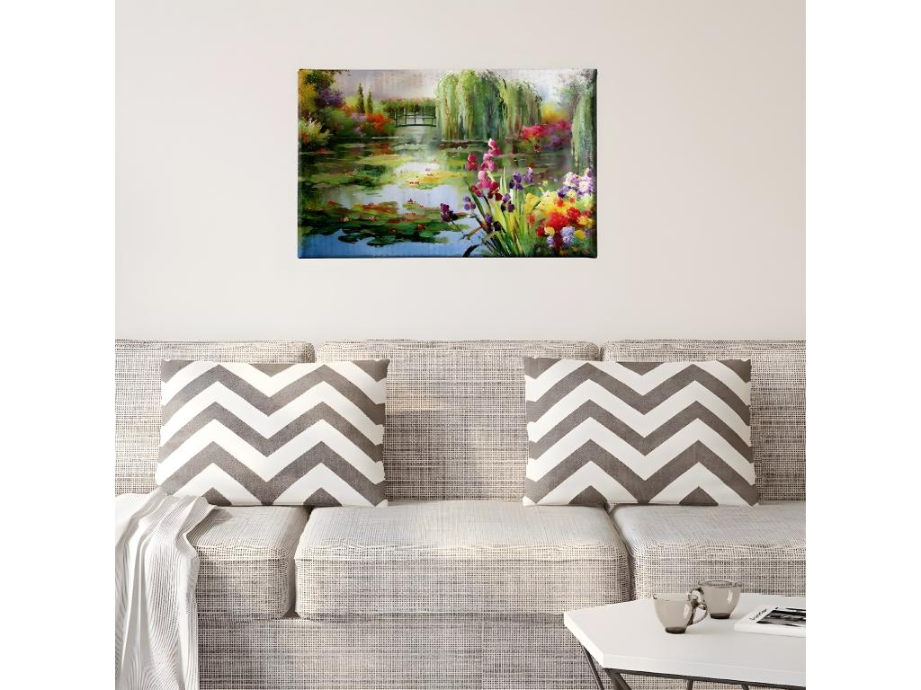 Impresión sobre Lienzo Monet Nenúfares, Multicolor, 70x3x45 cm, Hogarlujo