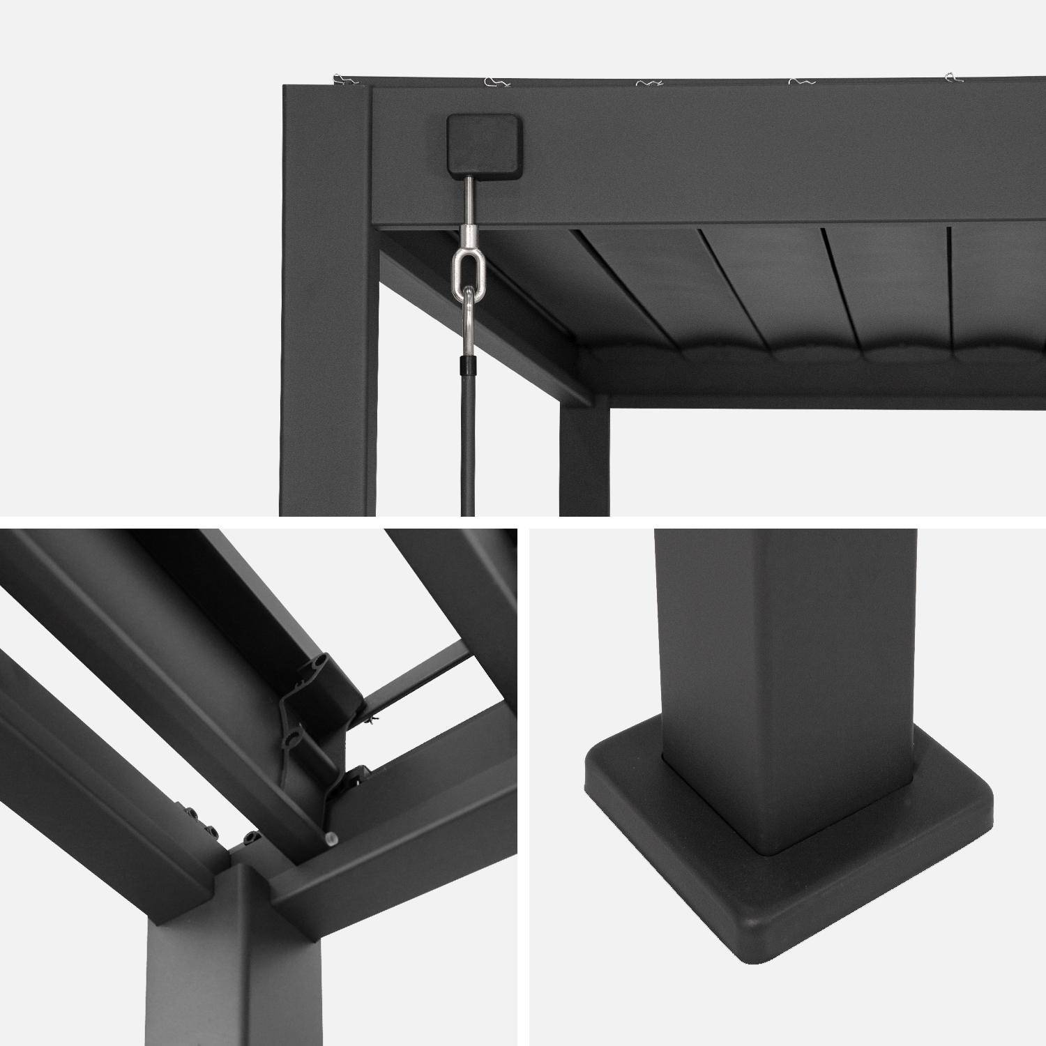 Triomphe 3x4m + accesorios - Pérgola bioclimática de aluminio 3x4m + 3 persianas de 1.3m