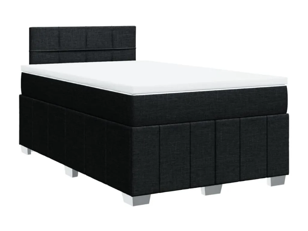 Cama box spring con colchón tela negro 120x200 cm hqf3522995