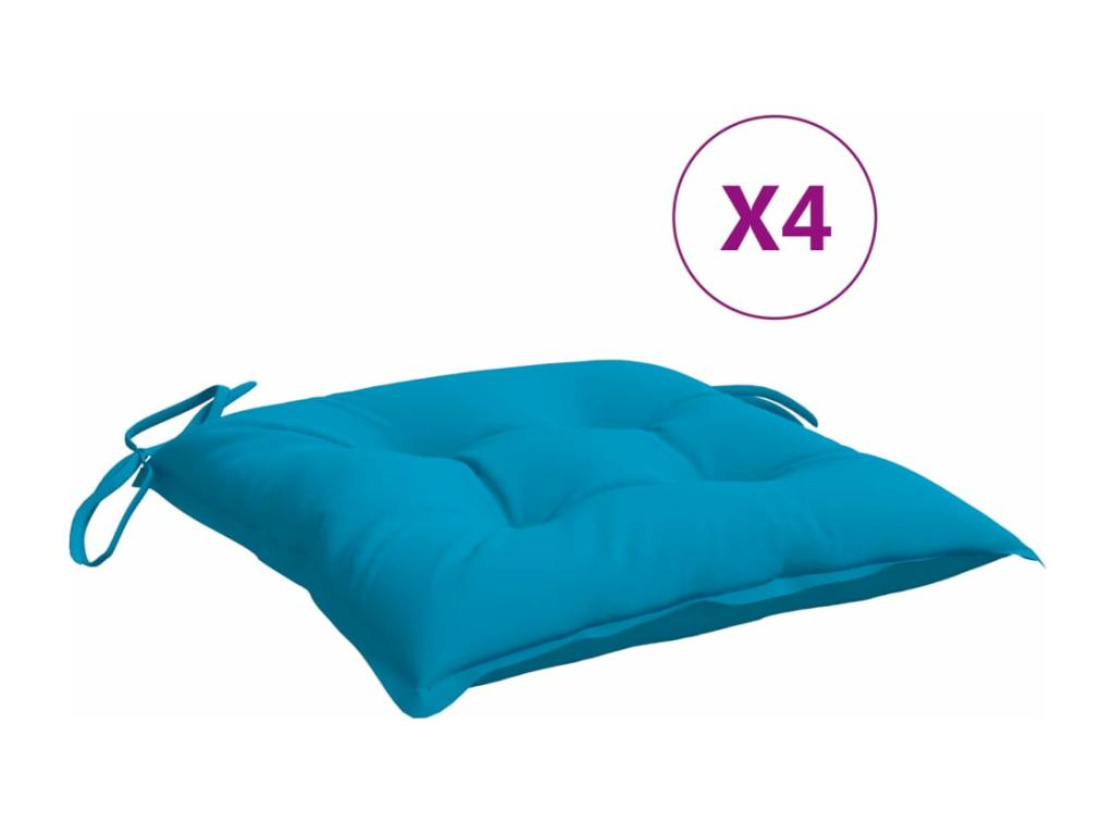 Cojines de silla de jardín 4 unidades tela Oxford azul 50x50x7 cm