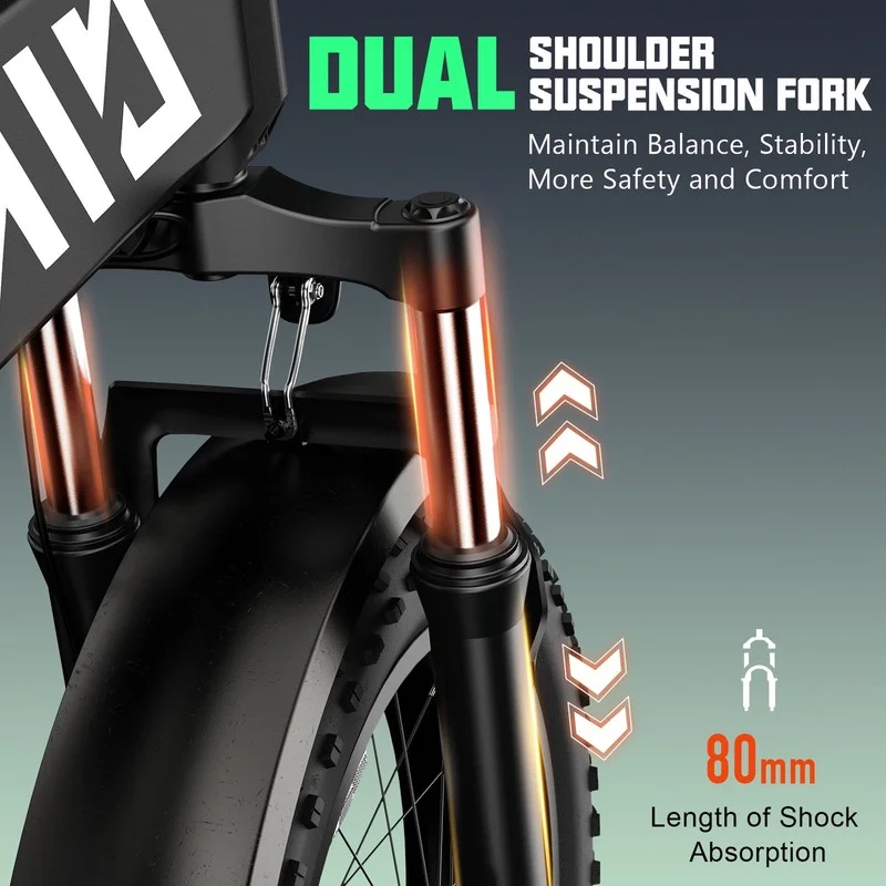 TST Foldable Electric Bike, 20in 4.0 Fat Tire, 48V 13Ah, 750W, Black - Buddy Pro - Image 4 TST Foldable Electric Bike, 20in 4.0 Fat Tire, 48V 13Ah, 750W, Black - Buddy Pro - Image 4
