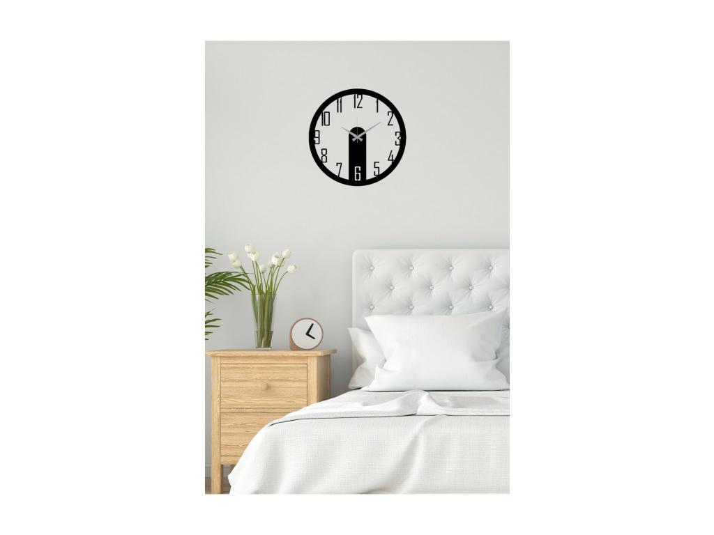 Reloj de Pared Números 28, Negro, 40x0,15x40 cm cm, Casaplu