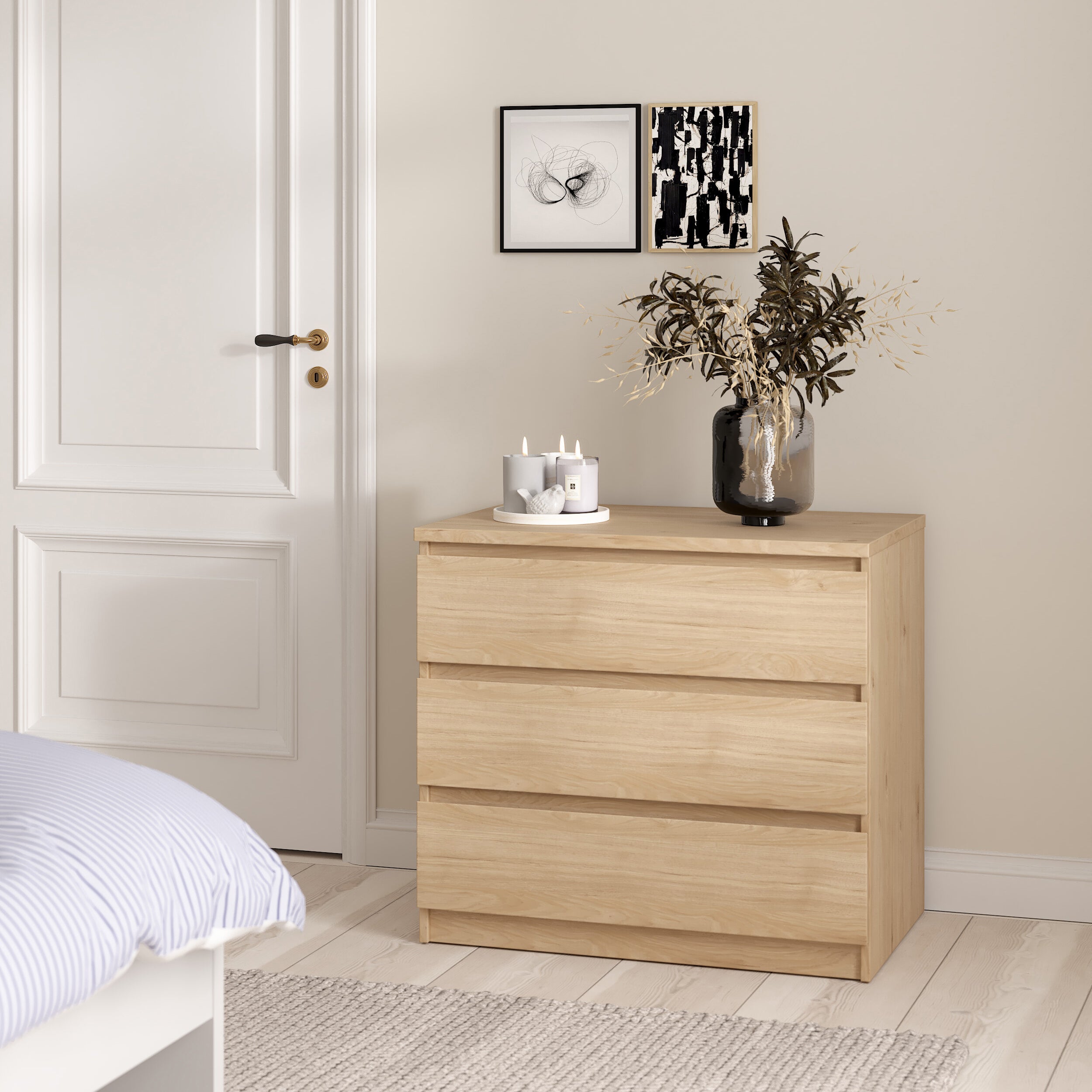 by fonQ basic Slide Ladekast - 3 lades - Eiken