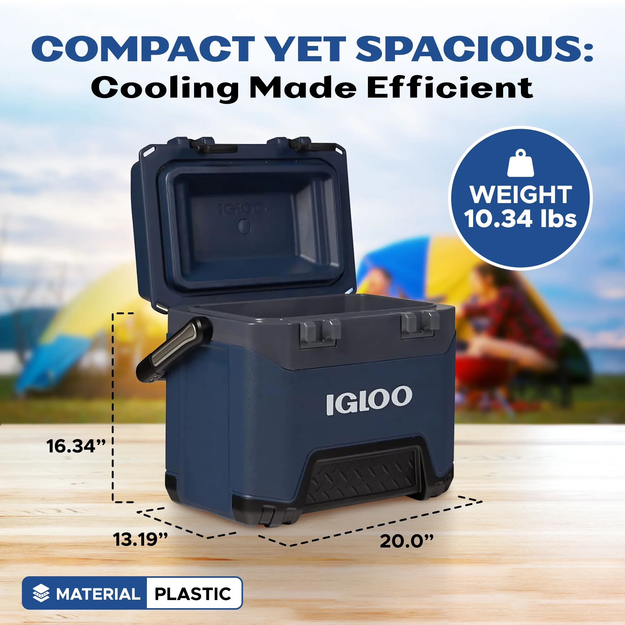 Igloo BMX 25 Quart Ice Chest Cooler with Cool Riser Technology, Rugged Blue - Image 3