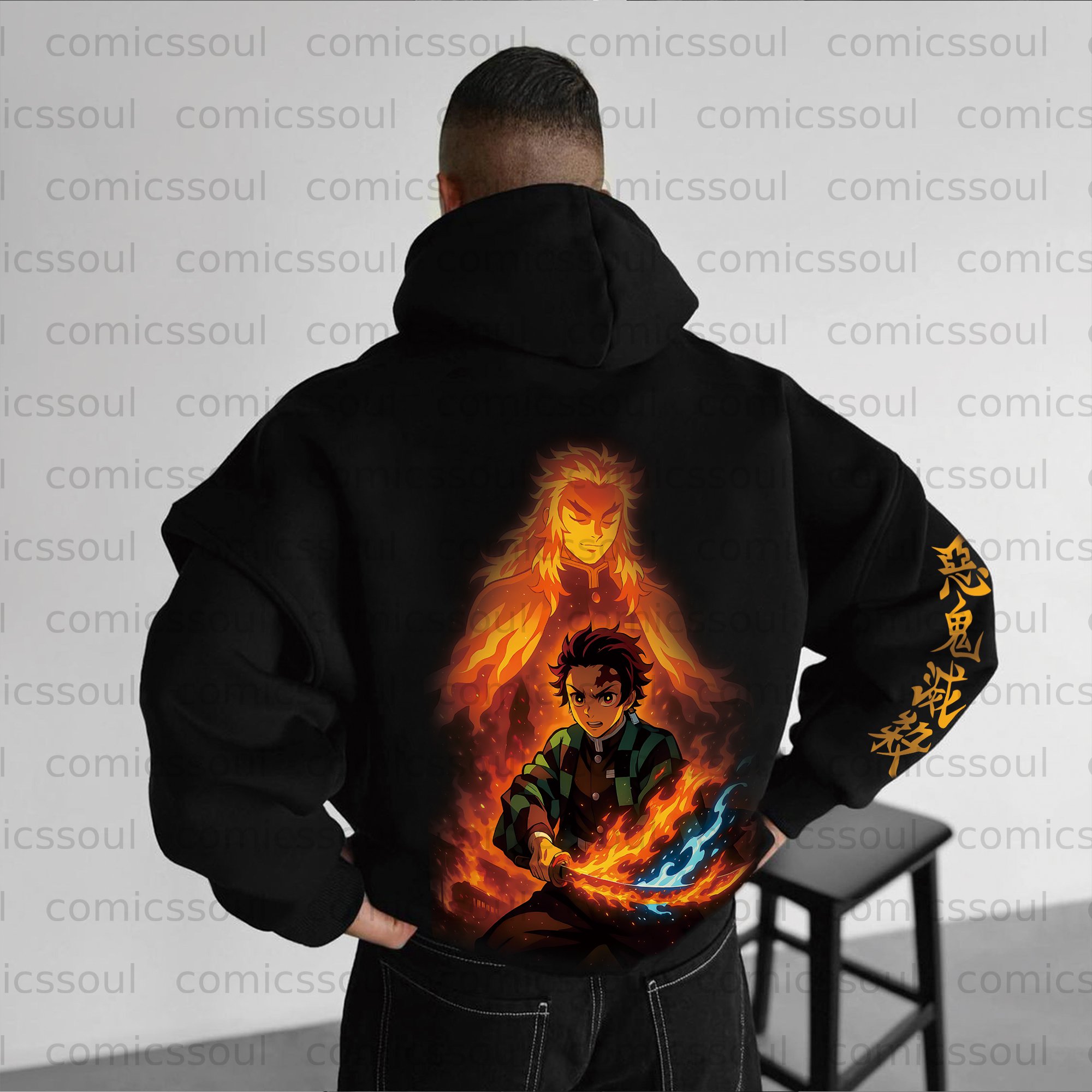 Unisex Anime Graphic Streetwear Vintage Hoodie