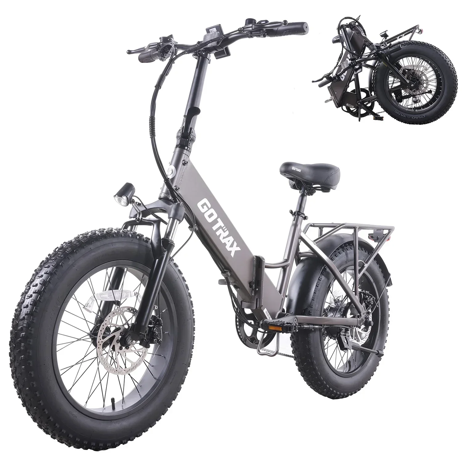 GOTRAX F3 500W Folding Fat Tire Electric Bike, 20in x 4in Tires, 20 MPH, 60 Mile Range - F3 GOTRAX F3 500W Folding Fat Tire Electric Bike, 20in x 4in Tires, 20 MPH, 60 Mile Range - F3