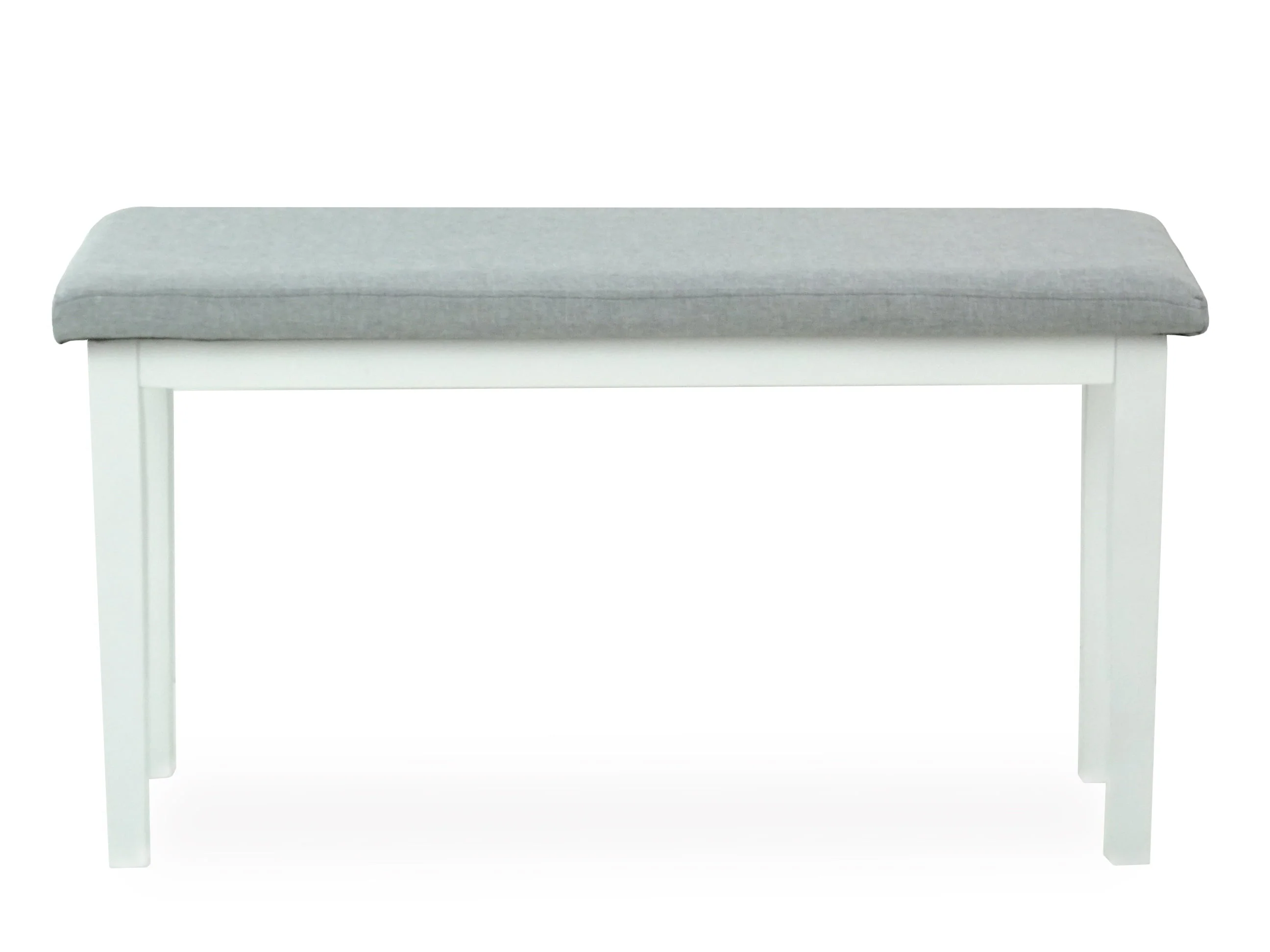 Dining Kitchen Solid Wooden Bench Stained Classic Design Padded Seat in White Finish - Image 2