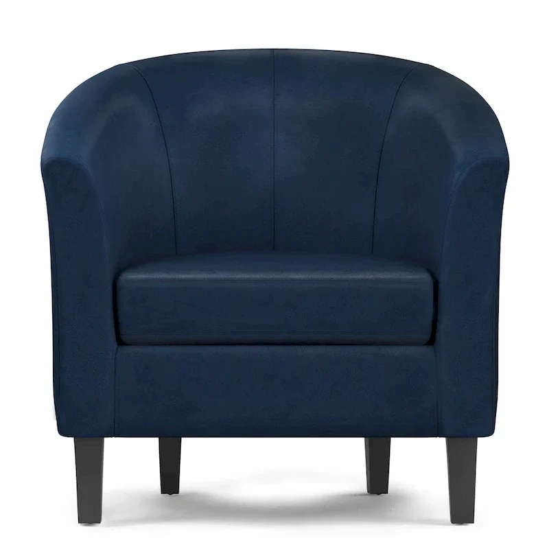 Modern Tub Accent Chair with Upholstered Seat and Wooden Legs