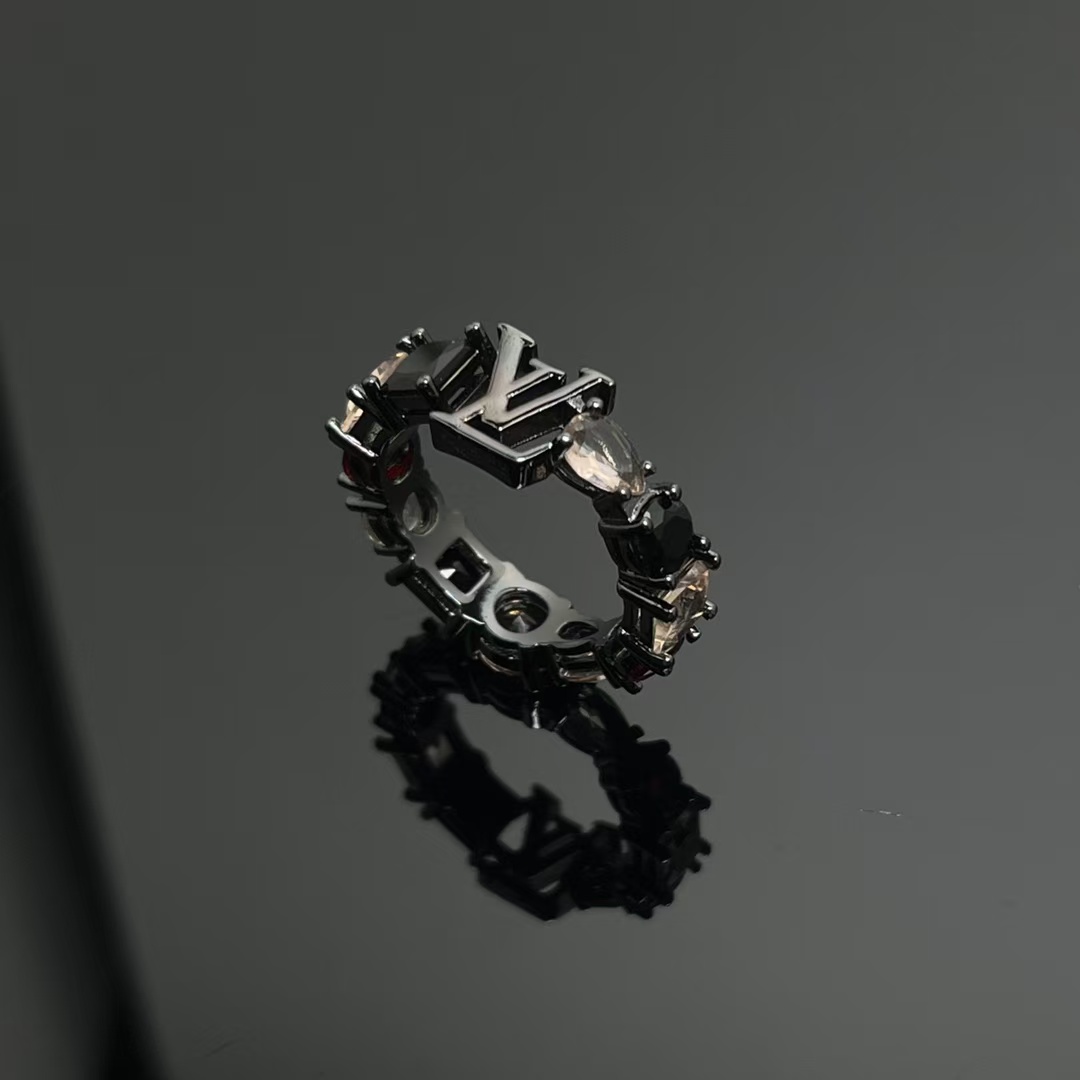 Louis Vuitton Unisex Wide Band Black Ring - Original Replica Club