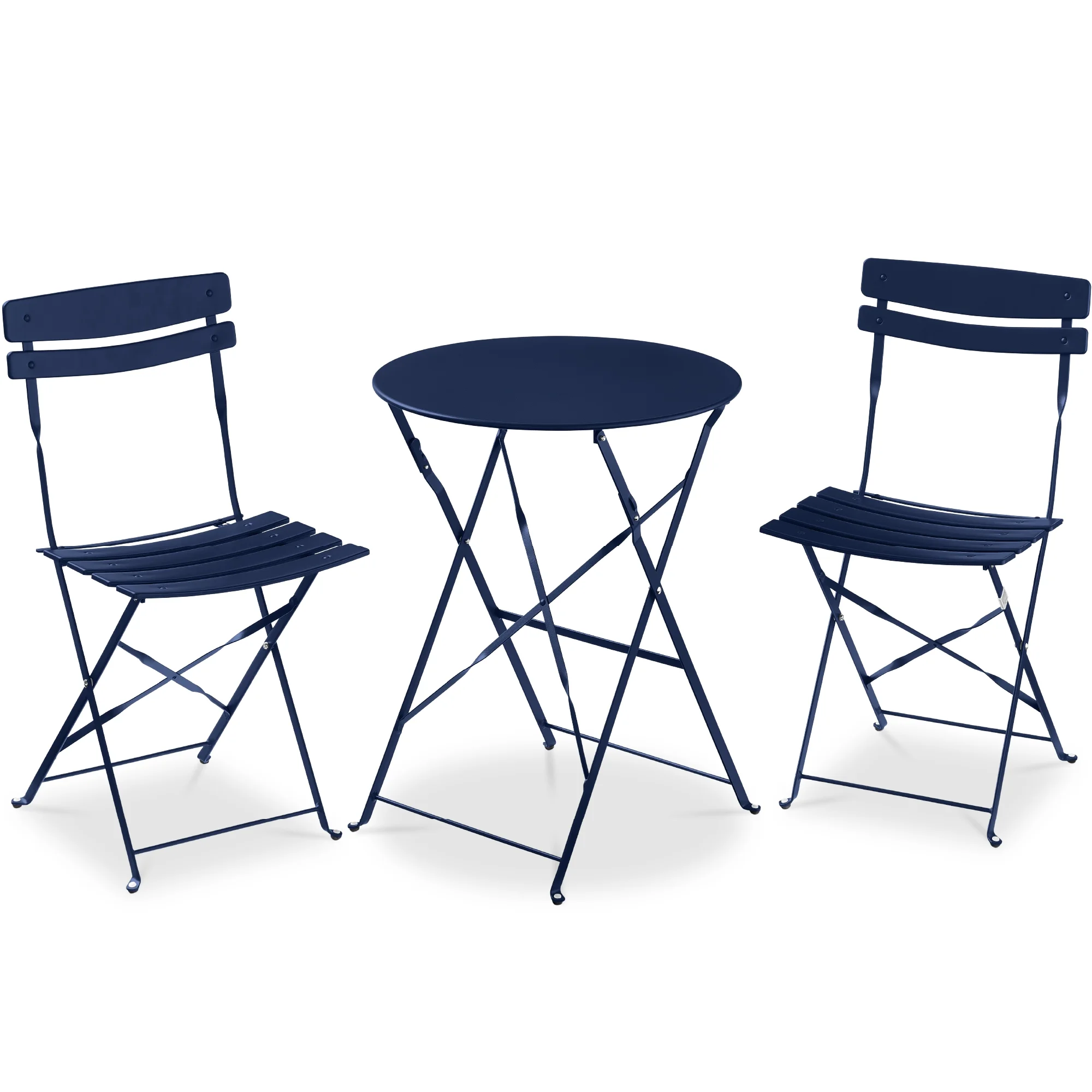 Best Choice Products 3-Piece Small Bistro Set, Folding Patio Furniture Set of 2 Chairs and Table - Black