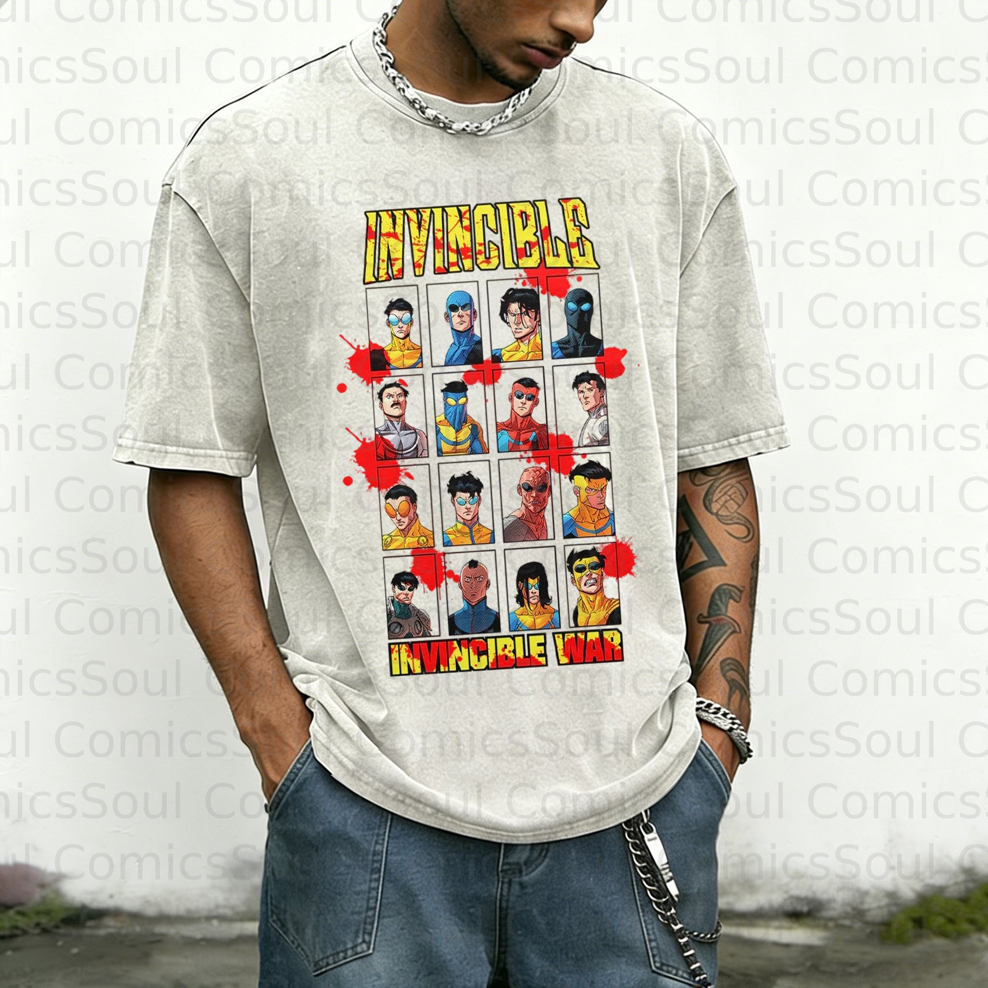 Unisex Anime Inspired Vintage Washed T-Shirt