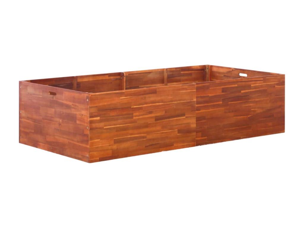 Arriate de madera de acacia 200x100x50 cm