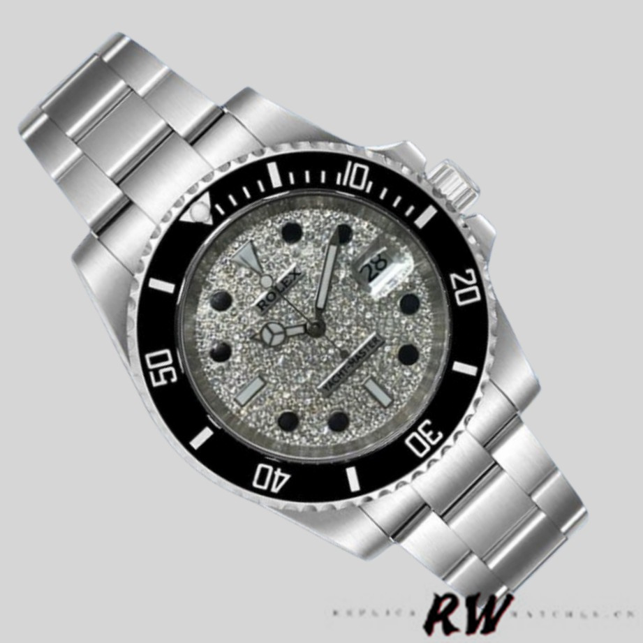 Rolex Yacht-Master 116695 Stainless Steel Diamond Paved Dial 40MM Mens Replica Watch