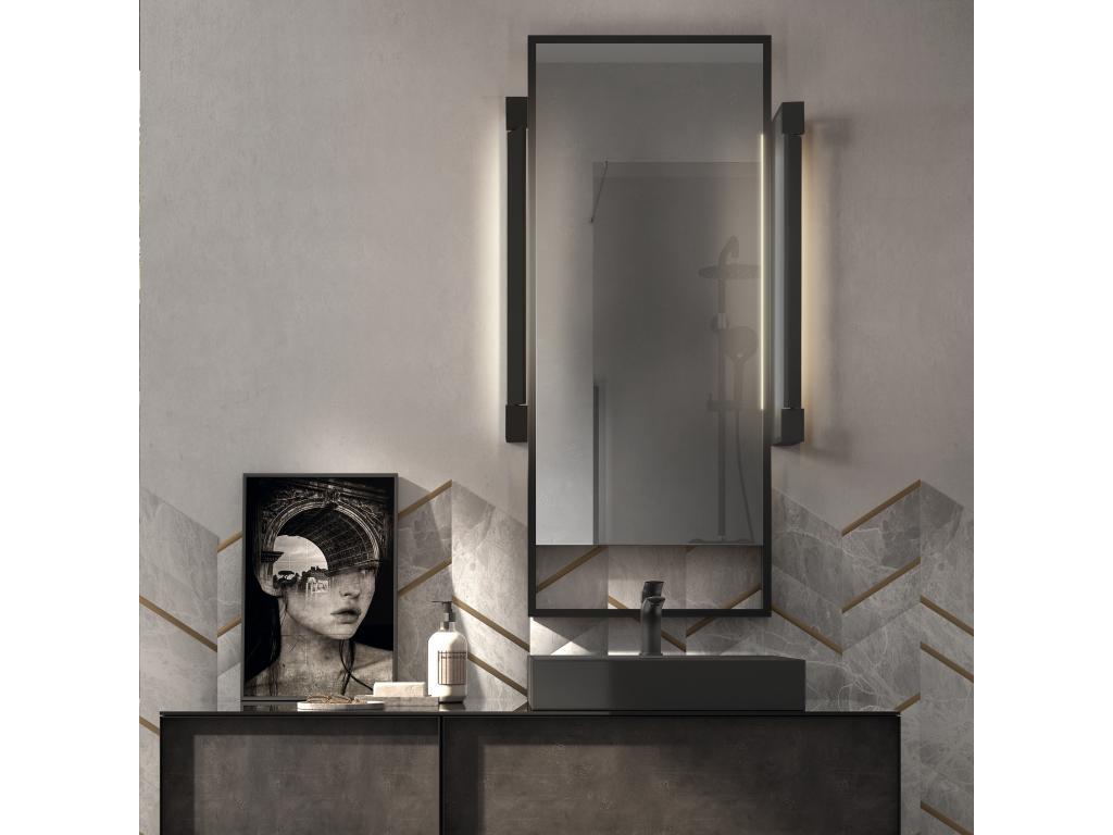 Aplique de pared TILT estilo moderno - L.90 cm- LED SMD 30W - 3745 lm y 4K 270 grados - aluminio y negro - IP44