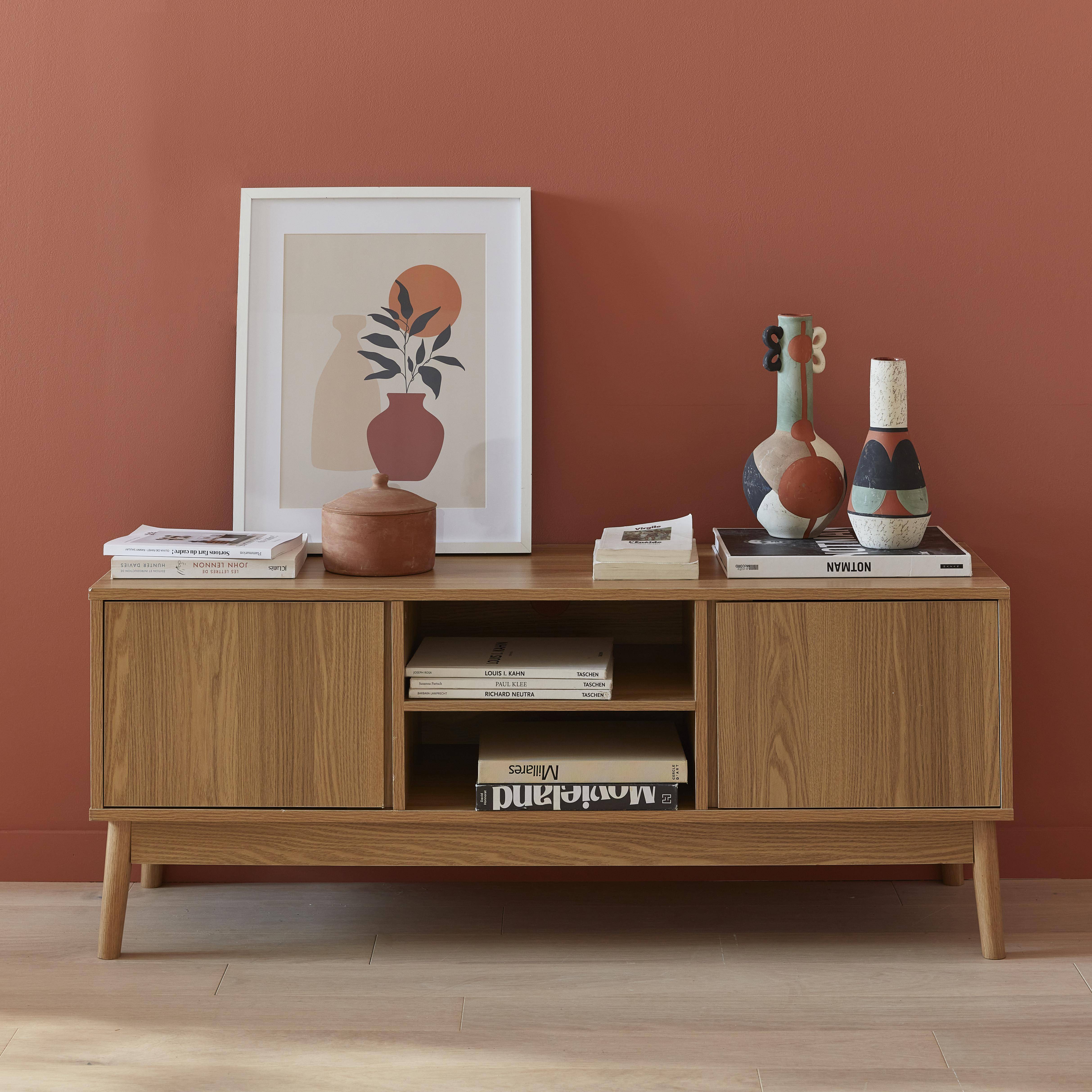 Dune - Mueble TV de efecto madera con 2 puertas, 120cm