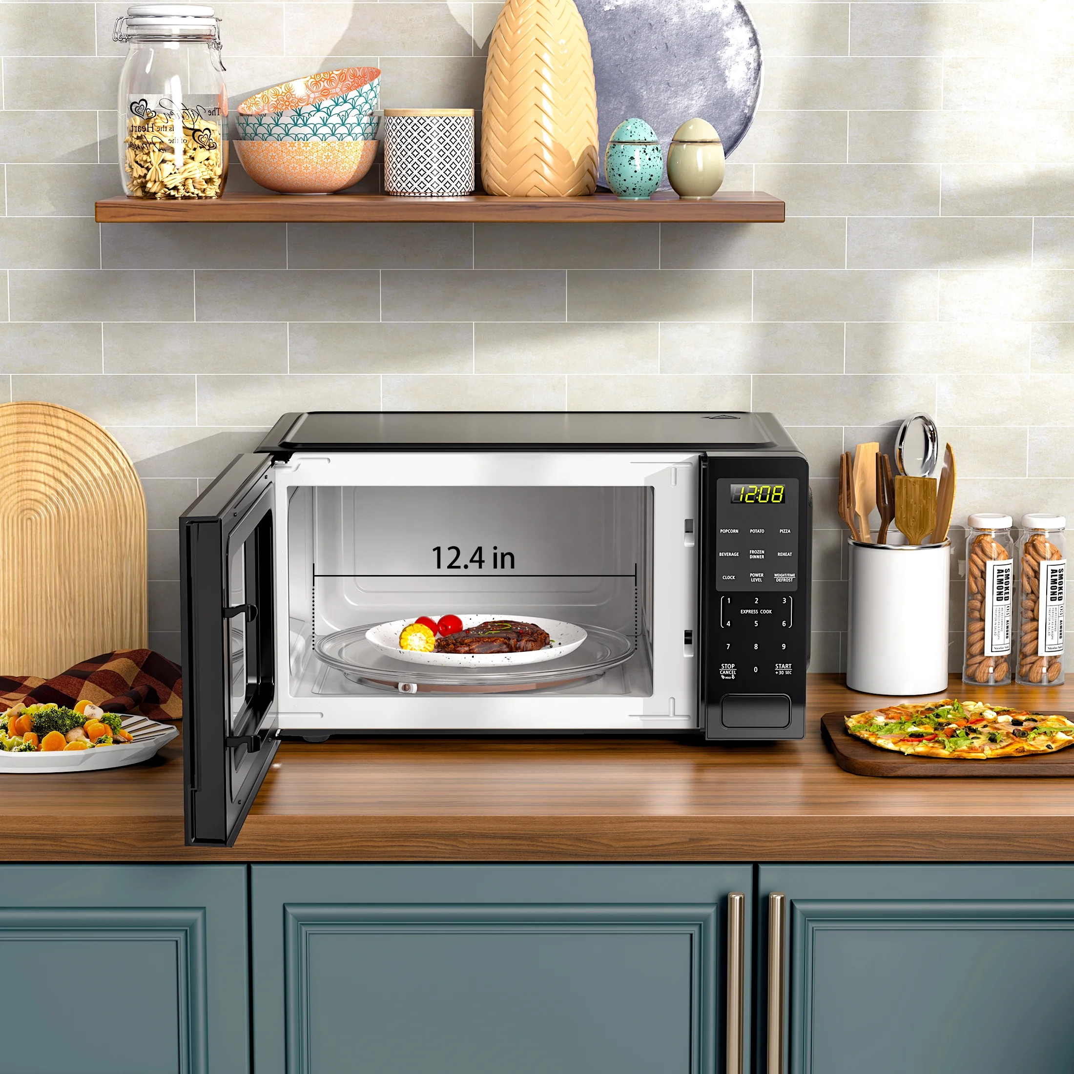 Mainstays 1.1 Cu ft Countertop Microwave Oven, 1000 Watts, Black - Image 7